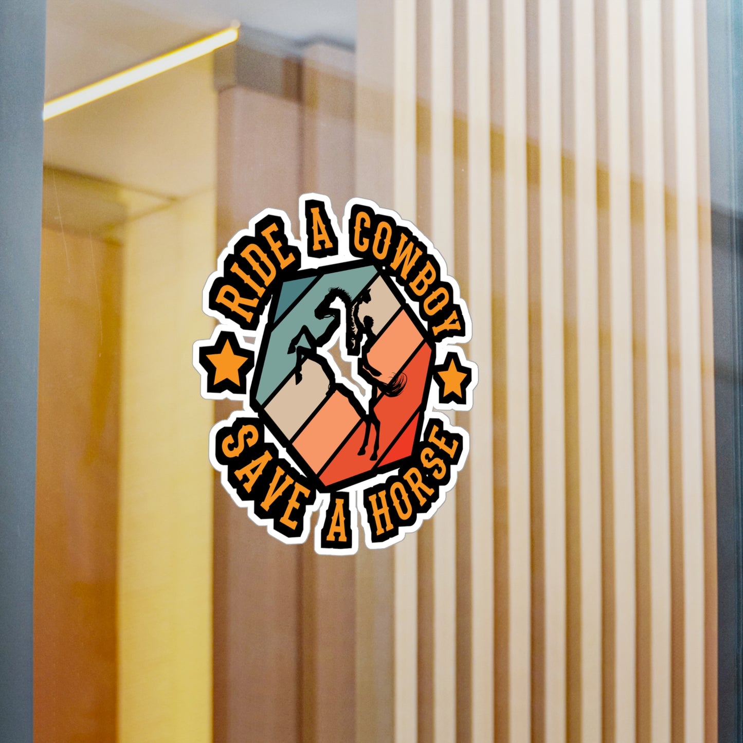 Ride A Cowbow Save A Horse - Cowboy Sticker for Laptop Sticker. Water Bottle Sticker, Vinyl Cowgirl Decal - Cowboy Gift