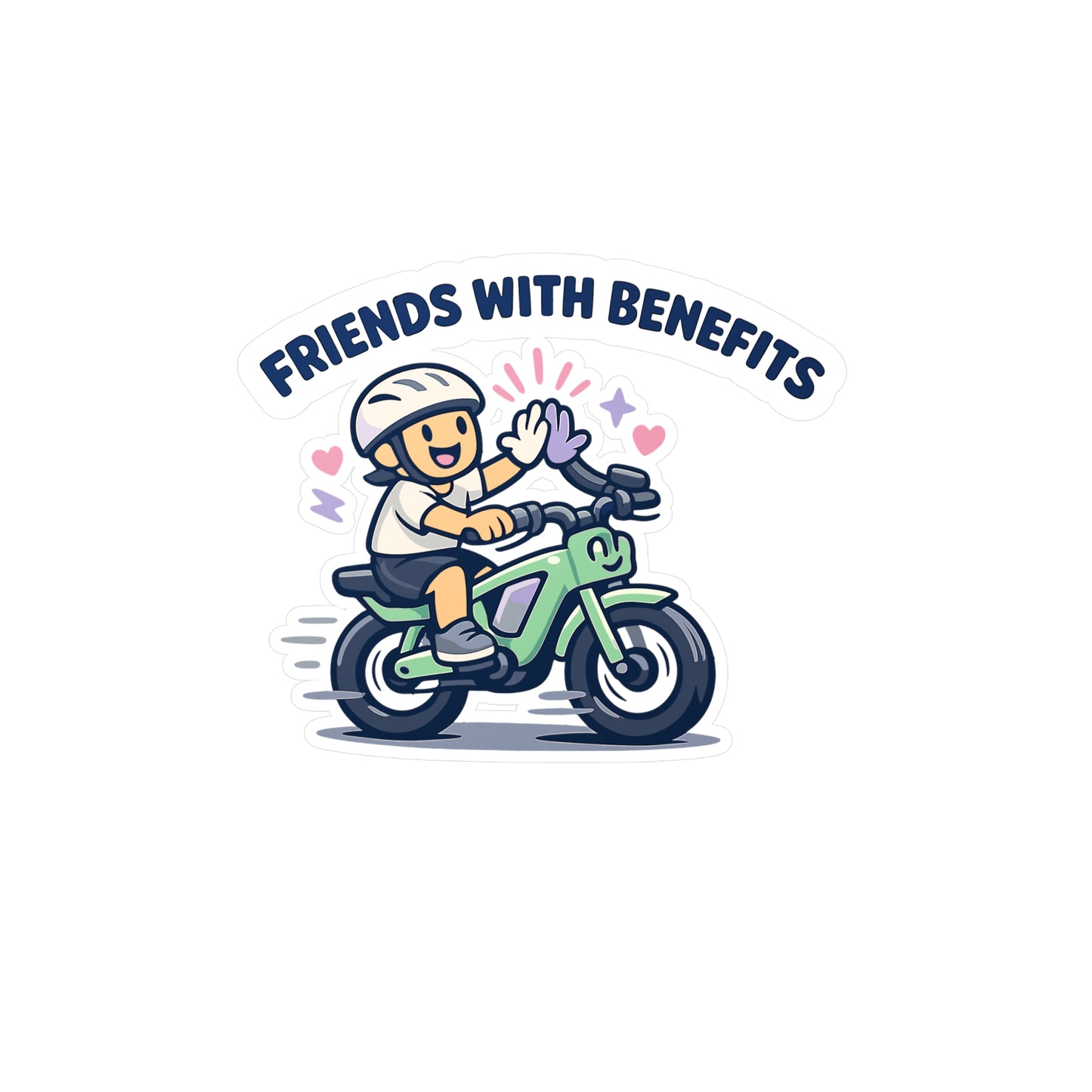 E-Bike Sticker "Friends With Benefits" Funny Electric Bike Decals, Waterproof Vinyl for Laptop or Water Bottle, eCycling Gift