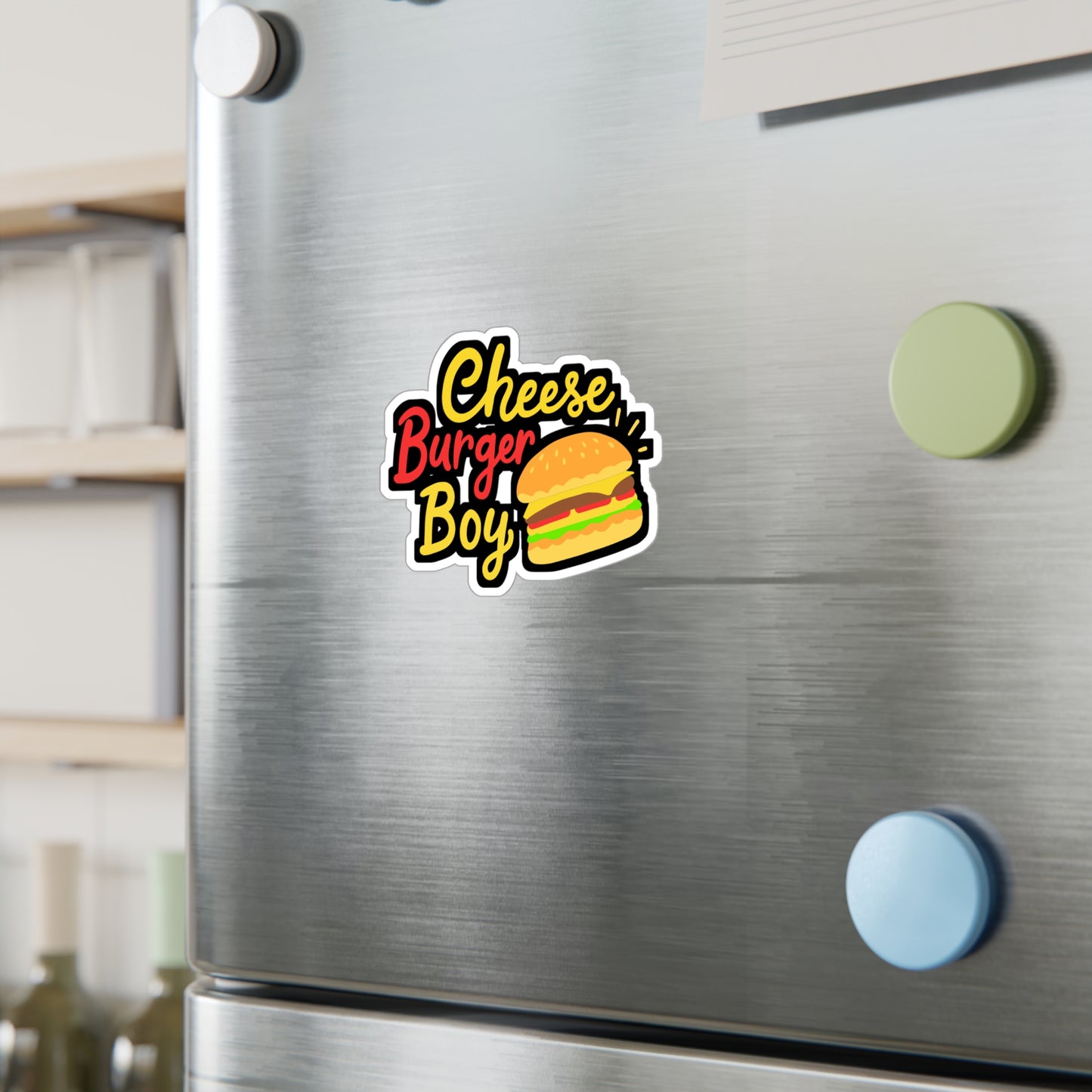 Cheeseburger Boy - Cheeseburger Sticker for Laptop Sticker. Water Bottle Sticker, Vinyl Buns Decal - Cheeseburger Gift