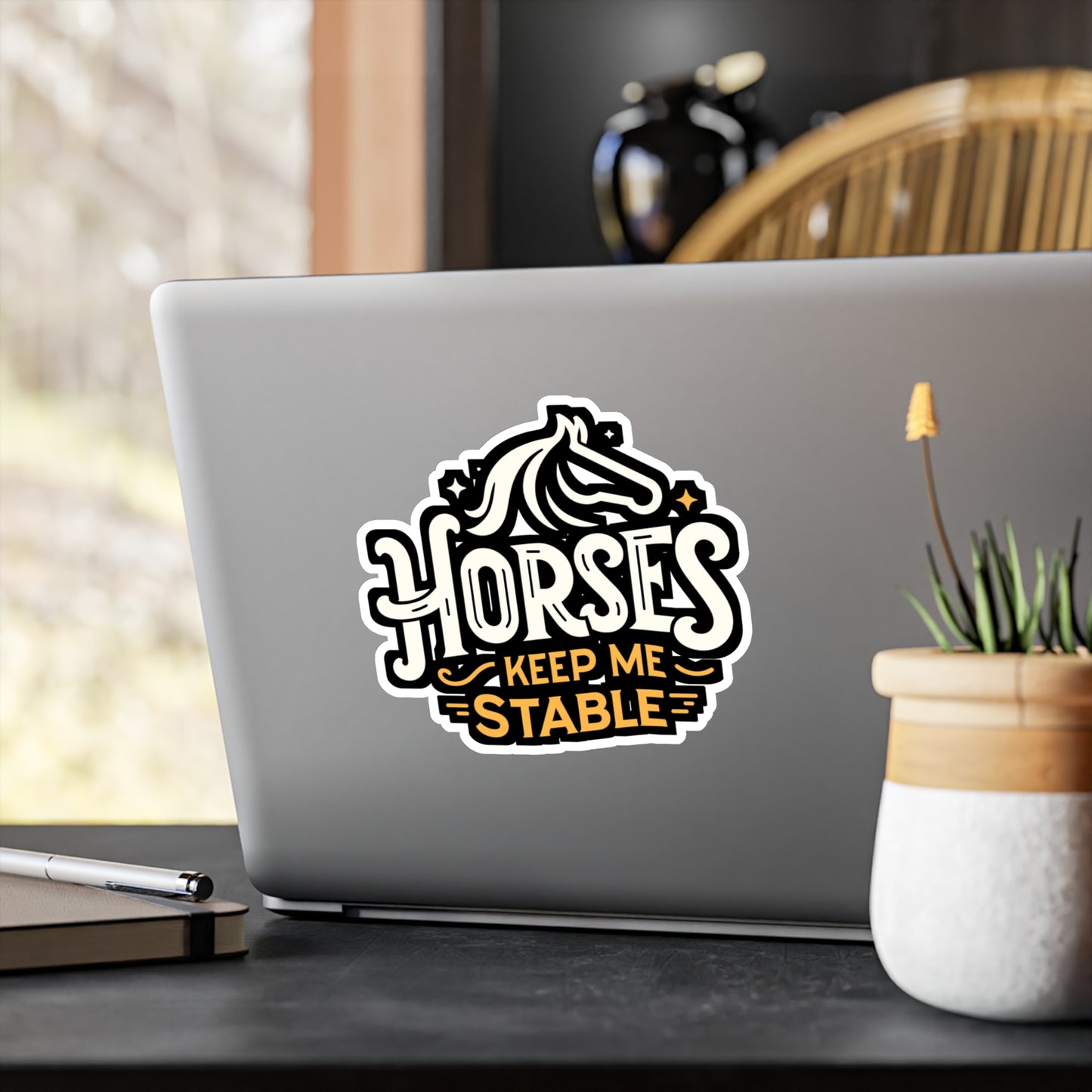 Horses Keep Me Stable - Horse Sticker for Car Window Laptop Sticker. Water Bottle Sticker, Vinyl Pasture Decal, Neigh Sticker - Horse Gift
