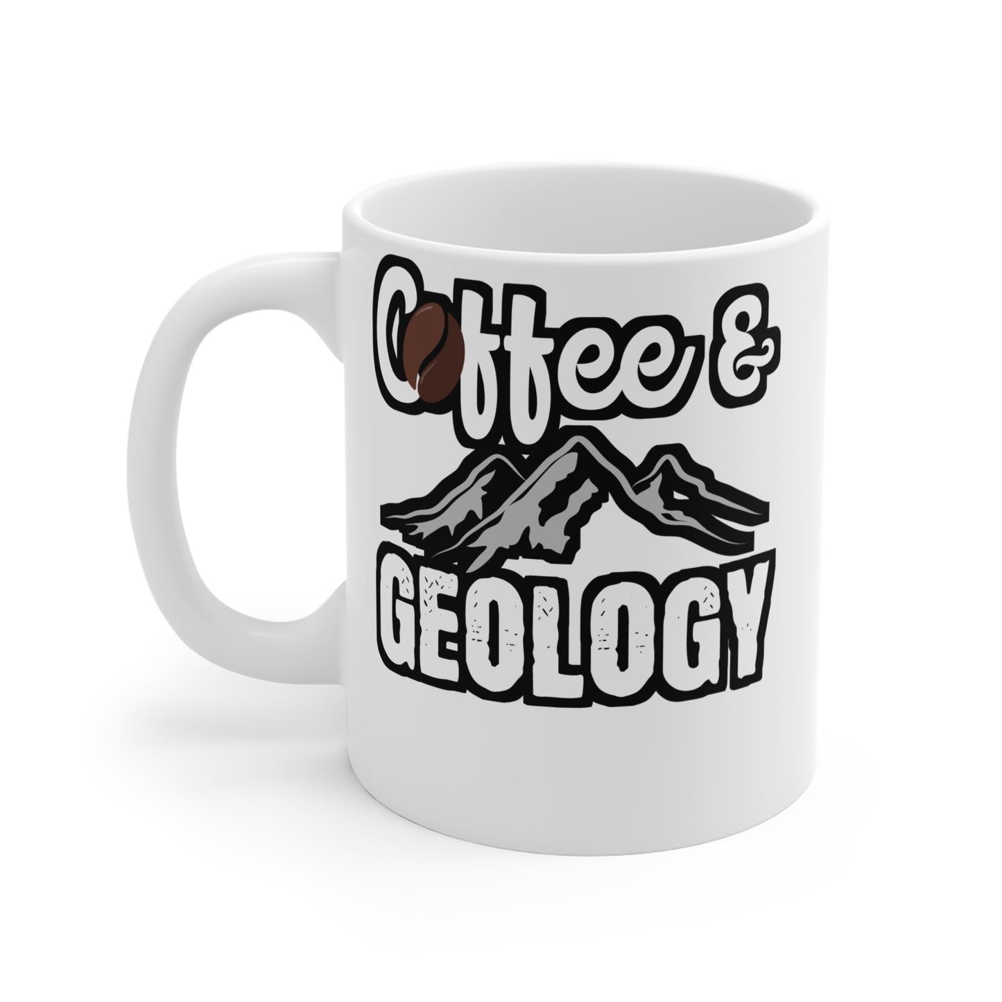 Coffee & Geology - Geology Mug for Coffee 11oz. Geology Cup, White ceramic, Geologist Mug, Rocks Tea Cup - Geology Gift