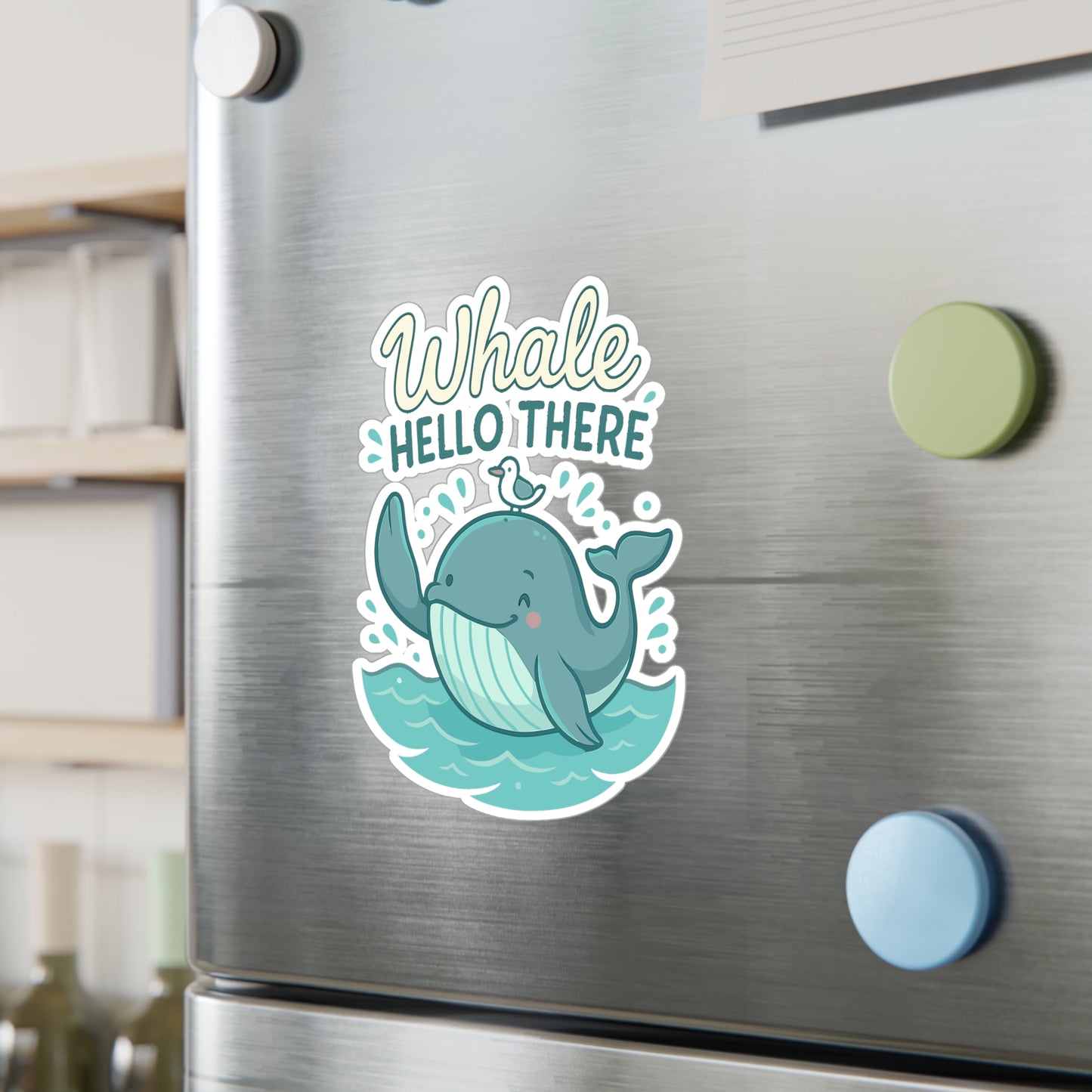 Whale Hello There Humpback Orca Sticker Decals for Laptop, Water Bottle – Majestic Sea Creature, Ocean Marine Design