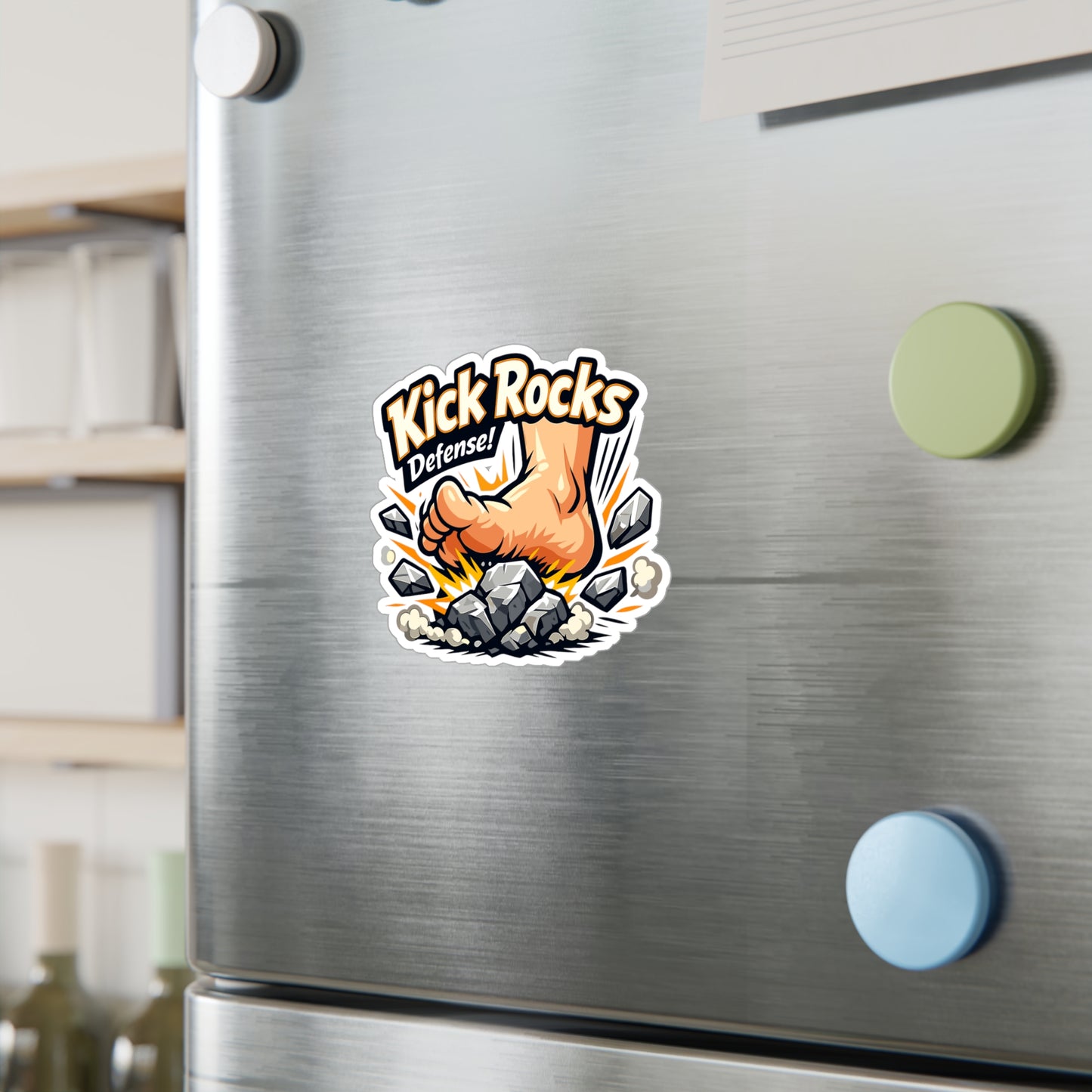 Krav Maga Sticker “Kick Rocks Defense!” Waterproof Vinyl Decals for Laptop, Water Bottle | Martial Arts Self Defense Fitness