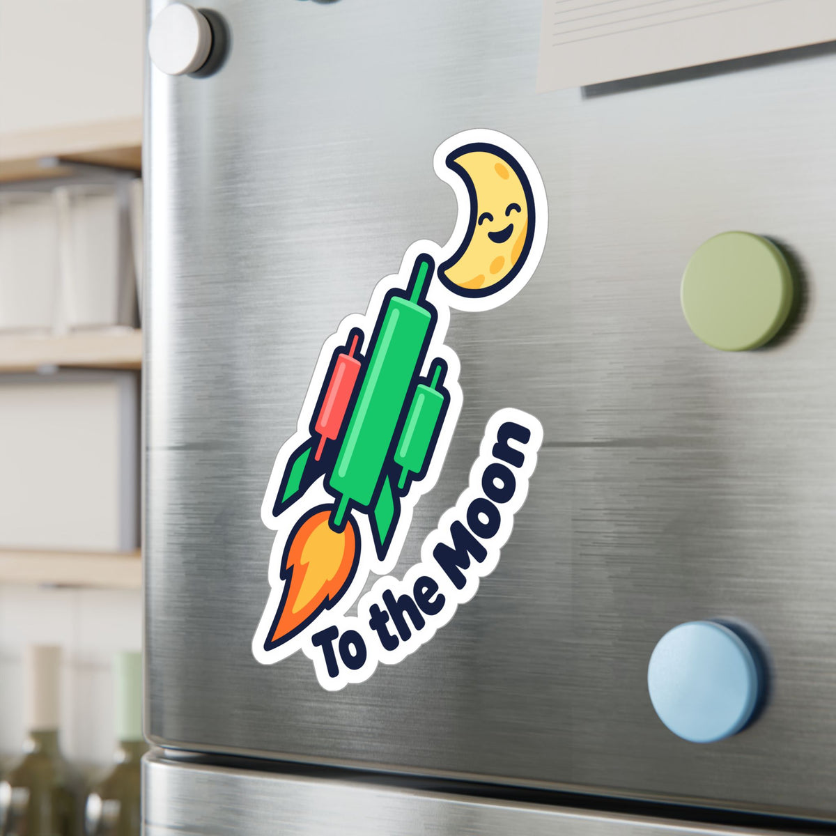 Day Trading Sticker – To the Moon Decals for Stock Market and Forex Traders, Laptop & Water Bottle