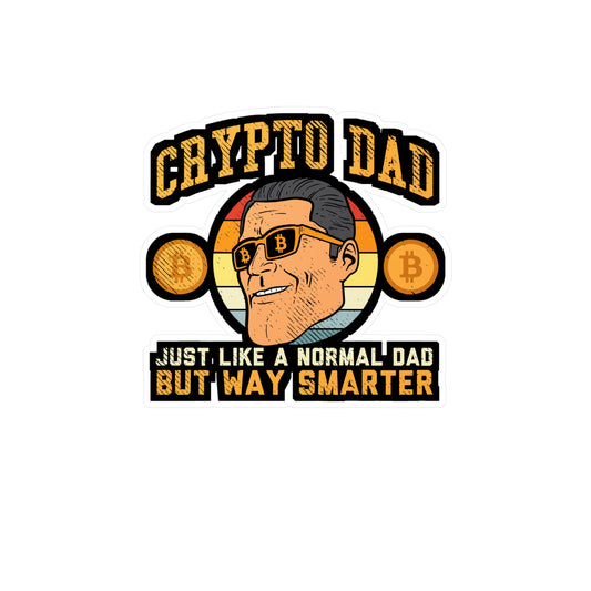 Cypto Dad - Cryptocurrency Sticker for Laptop Sticker. Water Bottle Sticker, Vinyl Dad Decal - Cryptocurrency Gift