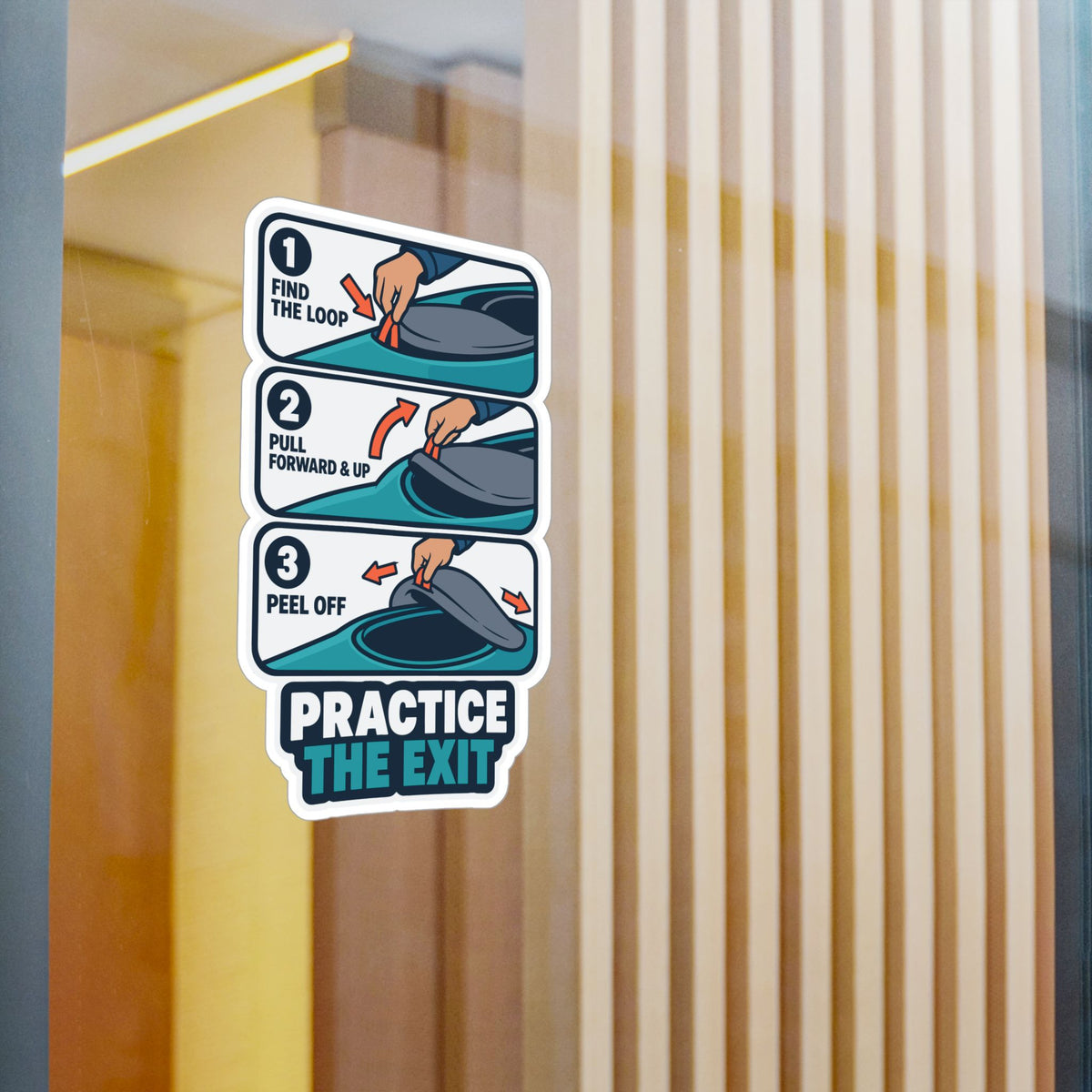 Kayak Sticker - Practice the Exit, Kayaking and Rowing Decals for a Kayaker's Laptop or Water Bottle