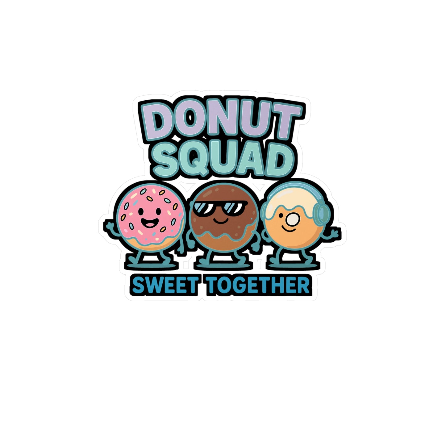 Donut Squad - Donut Sticker for Laptop, Water Bottle, Gift for Donut Lovers, Cute Vinyl Decal, Fun Decoration for Teens, Friends