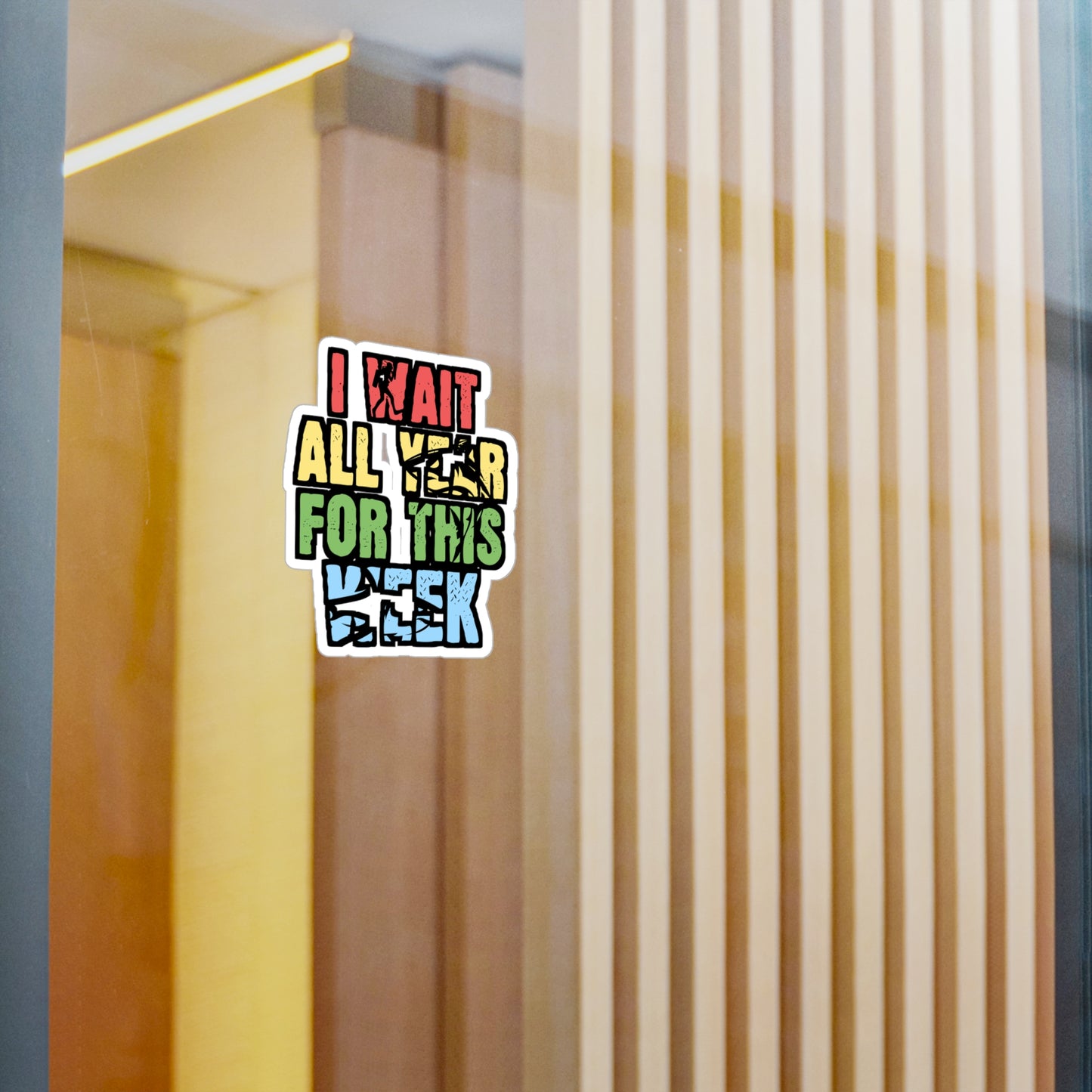 I Wait All Year For This Week - Sharks Sticker for Laptop Sticker. Water Bottle Sticker, Vinyl Marine Decal - Sharks Gift