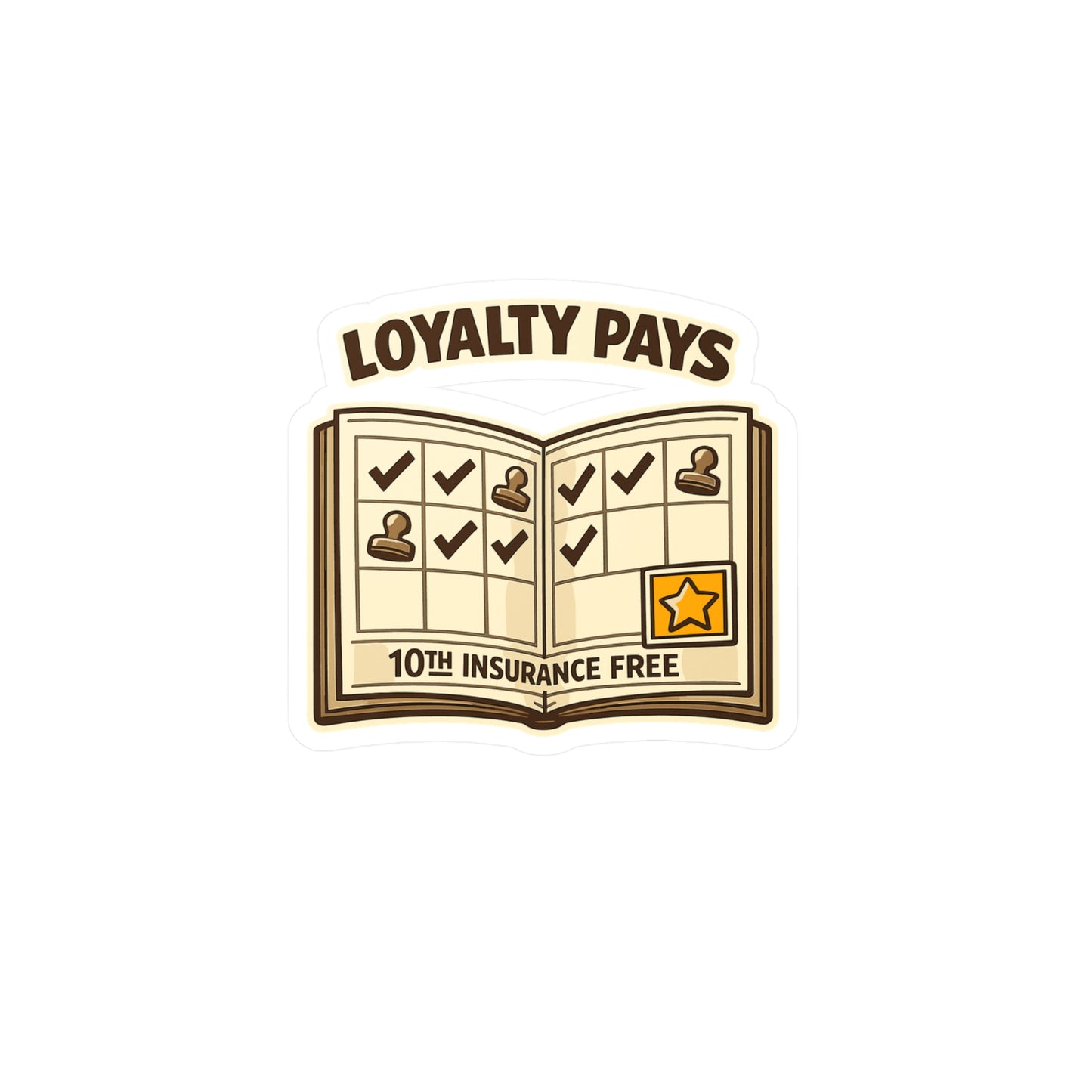 Insurance Agent Sticker Loyalty Pays – Waterproof Vinyl Decals for Laptop, Water Bottle, Policy Premium Humor, Liability Gift