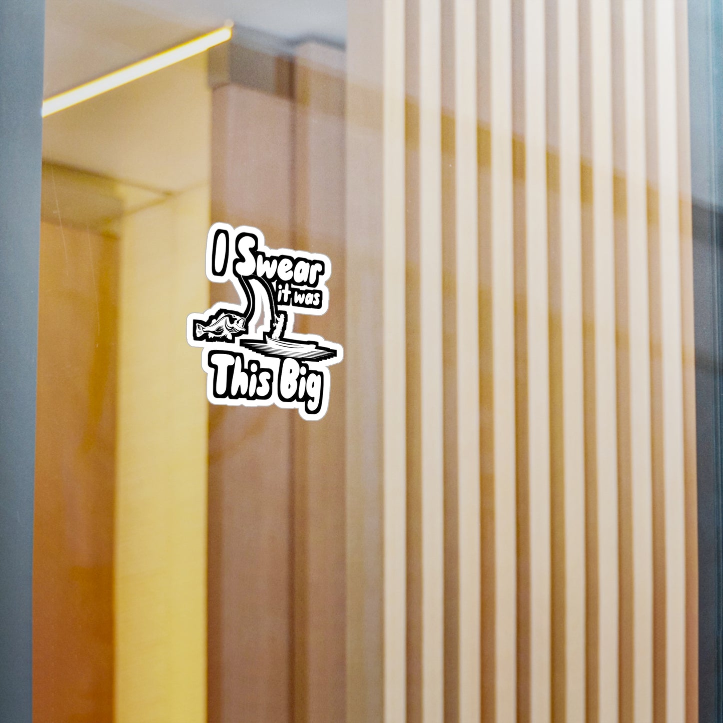 I Swear It was This Big - Fishing Sticker for Wall, Laptop, Window, Truck, Car Fishing Gift Vinyl Fish Decal Sticker