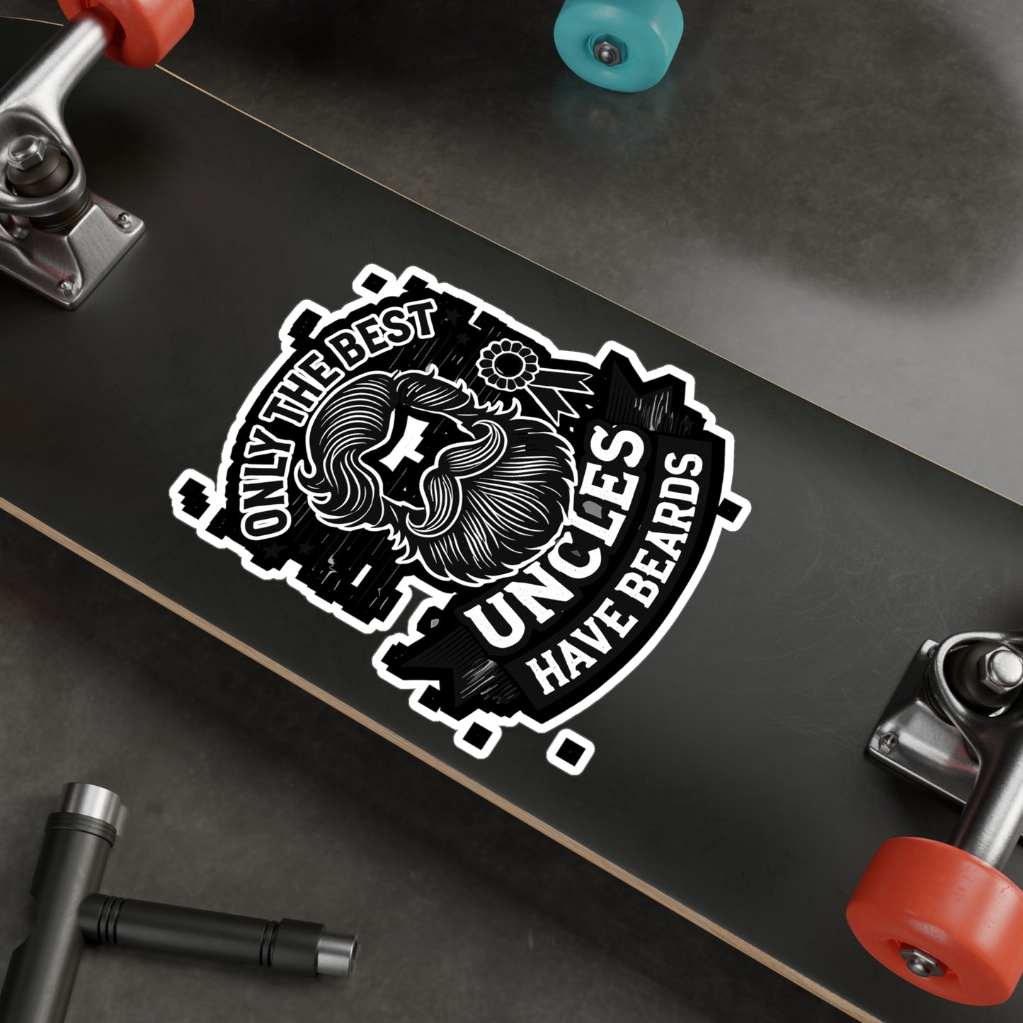 Only The Best Uncles Have Beards - Beard Sticker for Laptop Sticker. Water Bottle Sticker, Vinyl Bearded Decal - Beard Gift