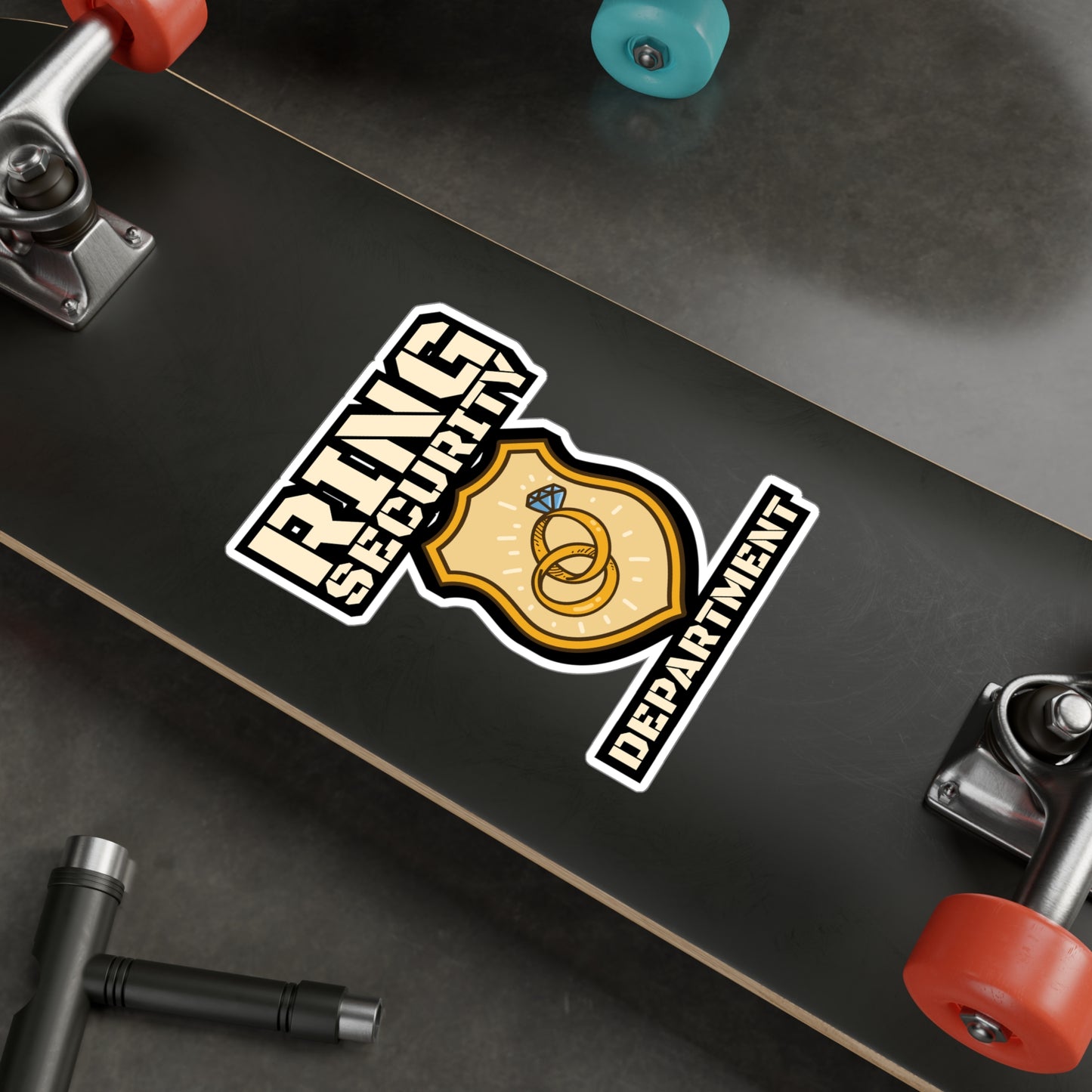 Ring Security Department - Ring-bearer Sticker for Laptop Sticker. Water Bottle Sticker, Vinyl Excavator Decal - Ring-bearer Gift