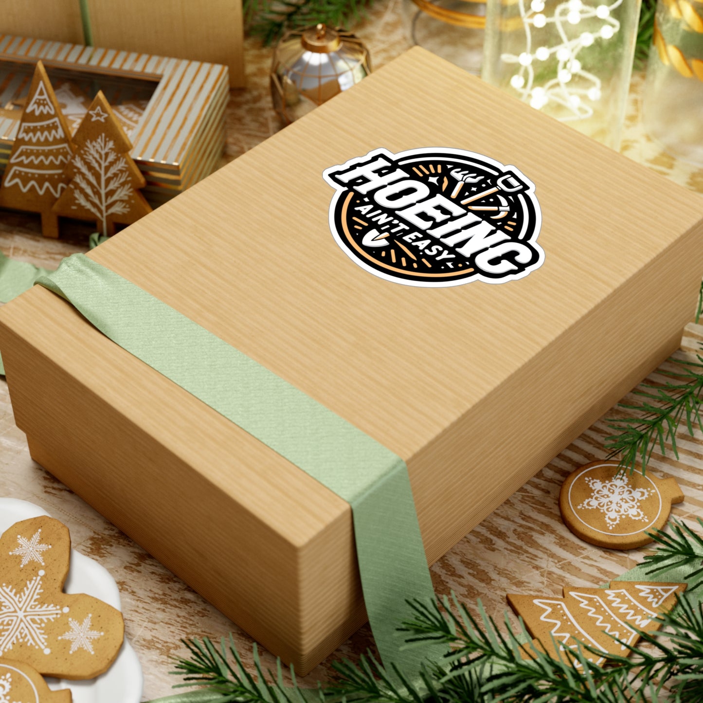 Hoeing Ain't Easy - Gardening Sticker for Laptop Sticker. Water Bottle Sticker, Vinyl Landscaper Decal - Gardening Gift