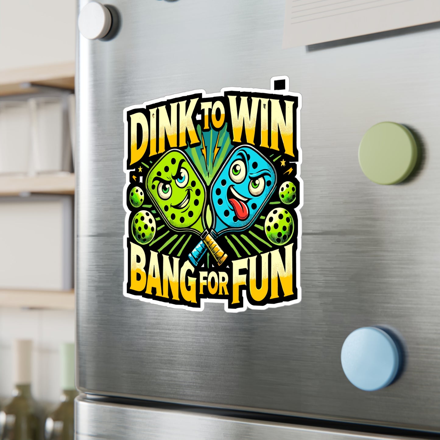 Dink to Win Bank for Fun - Pickleball Sticker for Laptop Sticker. Water Bottle Sticker, Vinyl Dink Decal - Pickleball Gift