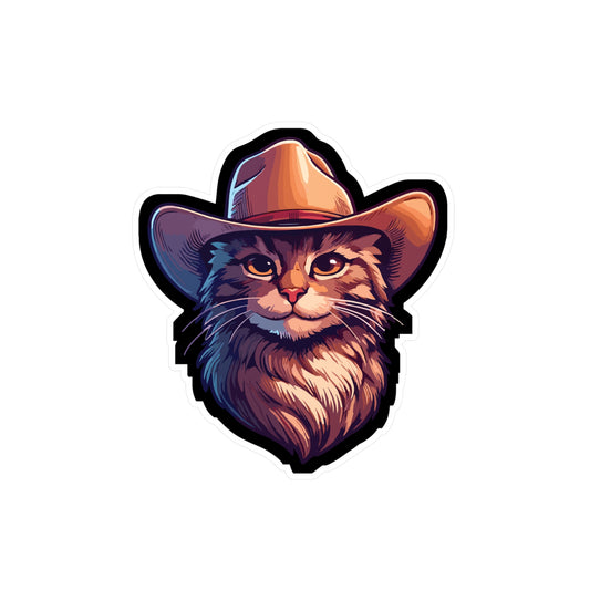 Cowboy Cat - Cowboy Sticker for Car Window Laptop Sticker. Water Bottle Sticker, Vinyl Cat Decal, Western Sticker - Cowboy Gift