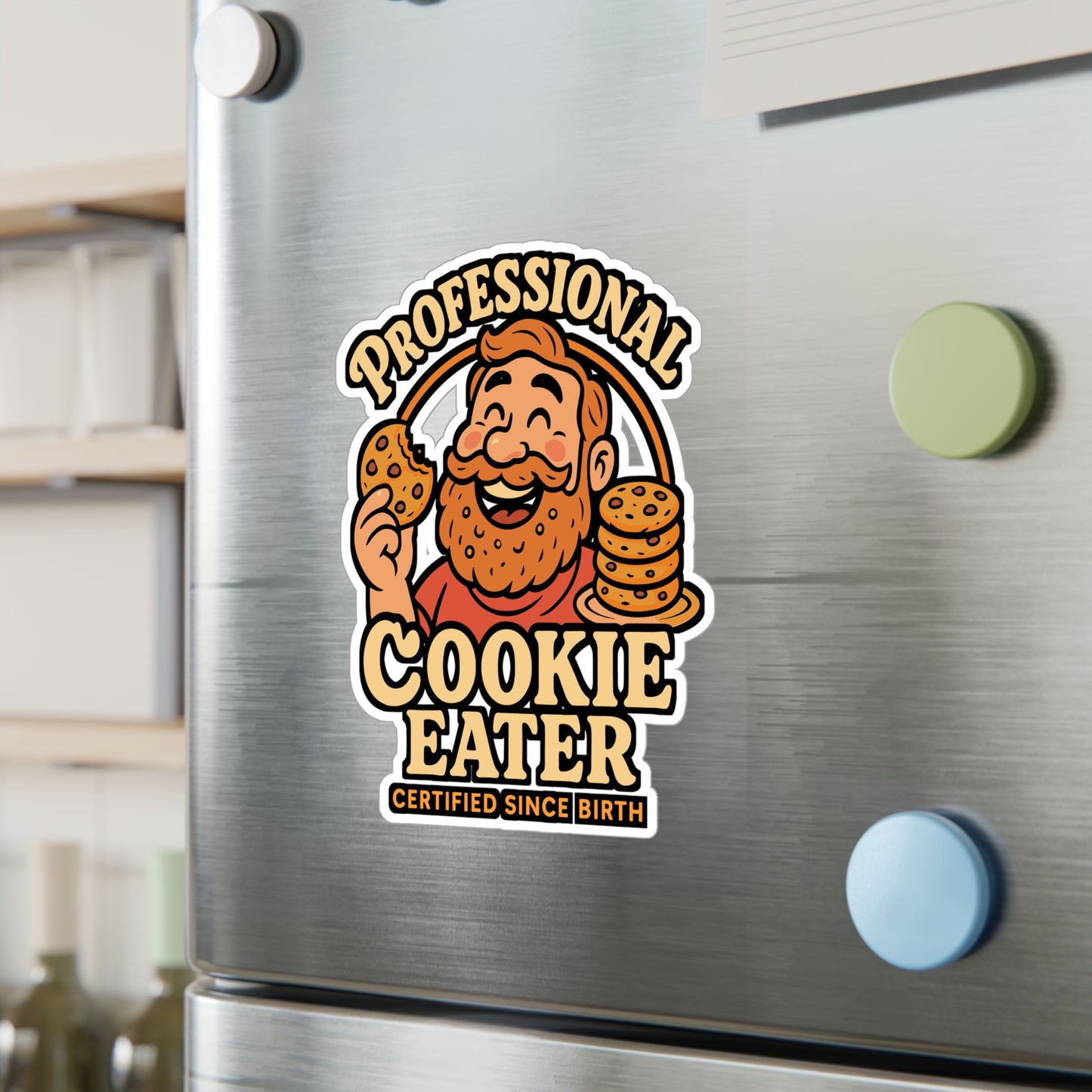 Professional Cookie Eater – Funny Sticker for Laptop or Water Bottle | Vinyl Baking Decal, Cookie Lover Gift
