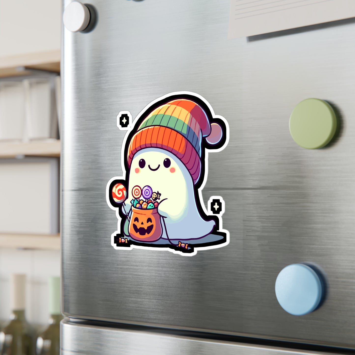 Halloween Costume Ghost Sweets - Halloween Sticker for Laptop Sticker. Water Bottle Sticker, Vinyl Ghost Decal - Halloween Gift