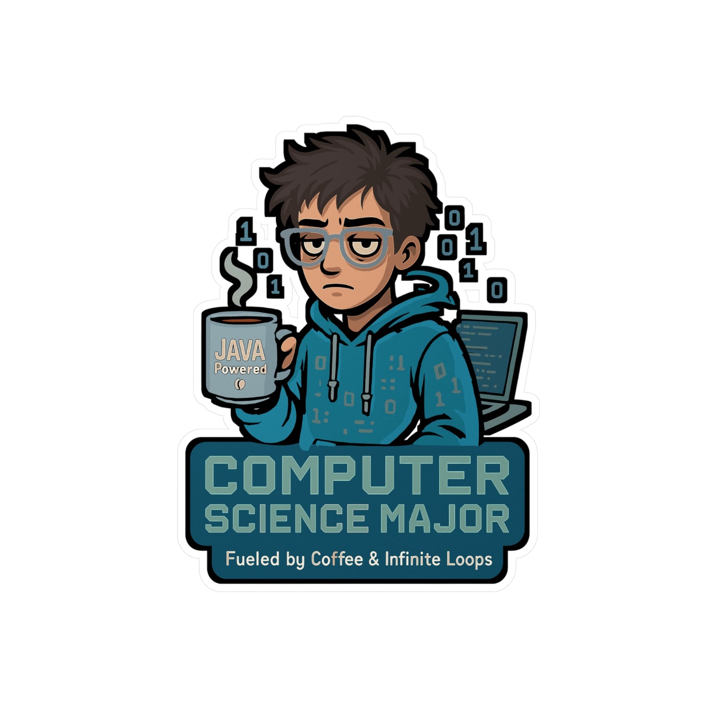 Nerd Sticker – Computer Science Major Decals for Laptop, Coding Student Gift, Waterproof Vinyl, Programming Accessory