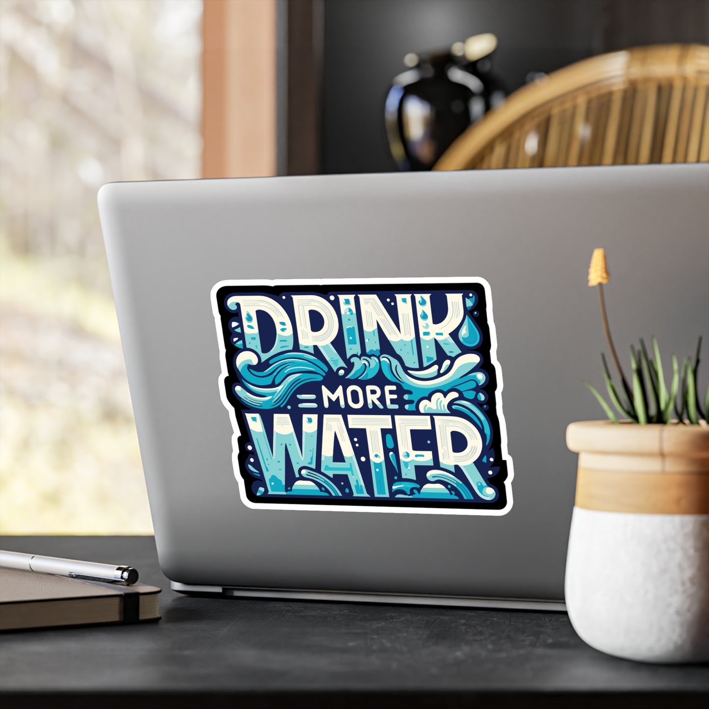 Drink More Water - Hydration Sticker for Laptop Sticker. Water Bottle Sticker, Vinyl Water Decal - Hydration Gift