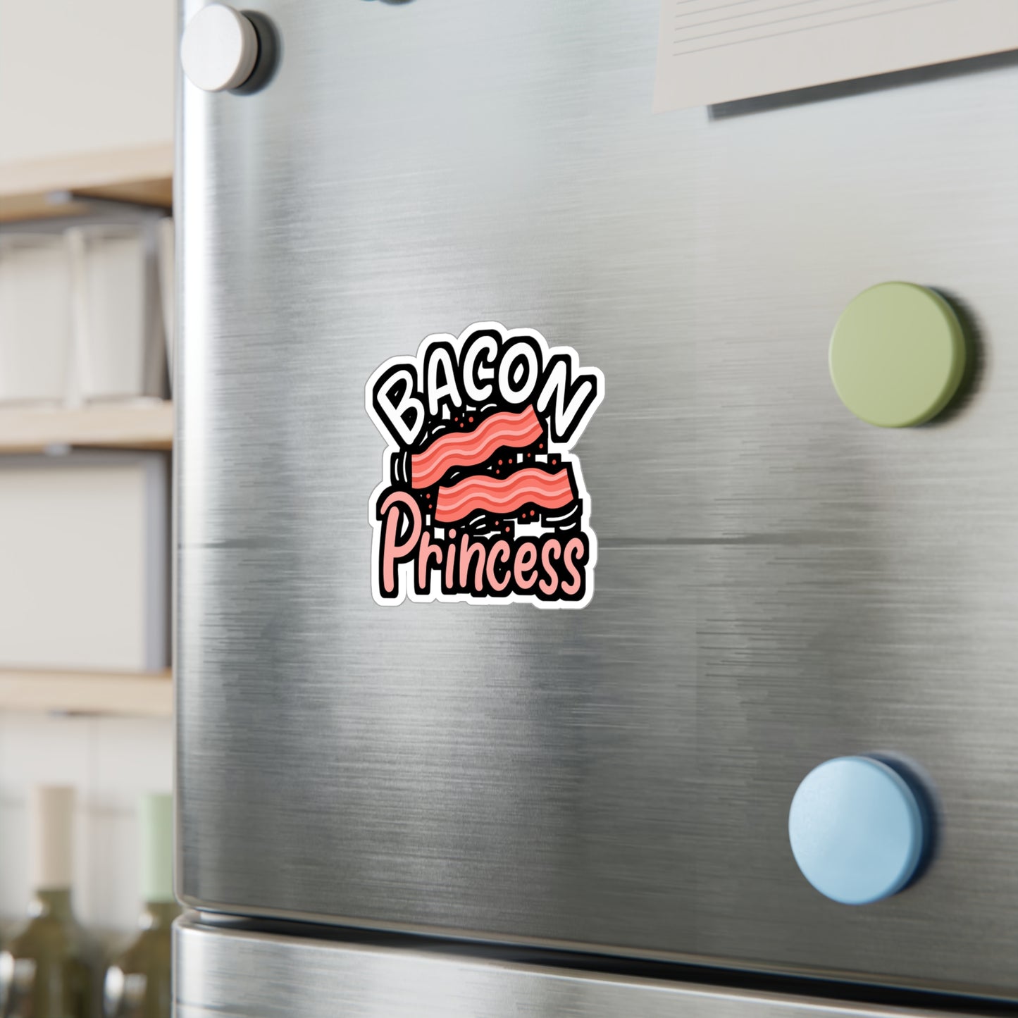 Bacon Princess | Bacon Sticker | Lard Vinyl Sticker | Strips Laptop Sticker | Bacon Gift | Lard Gift