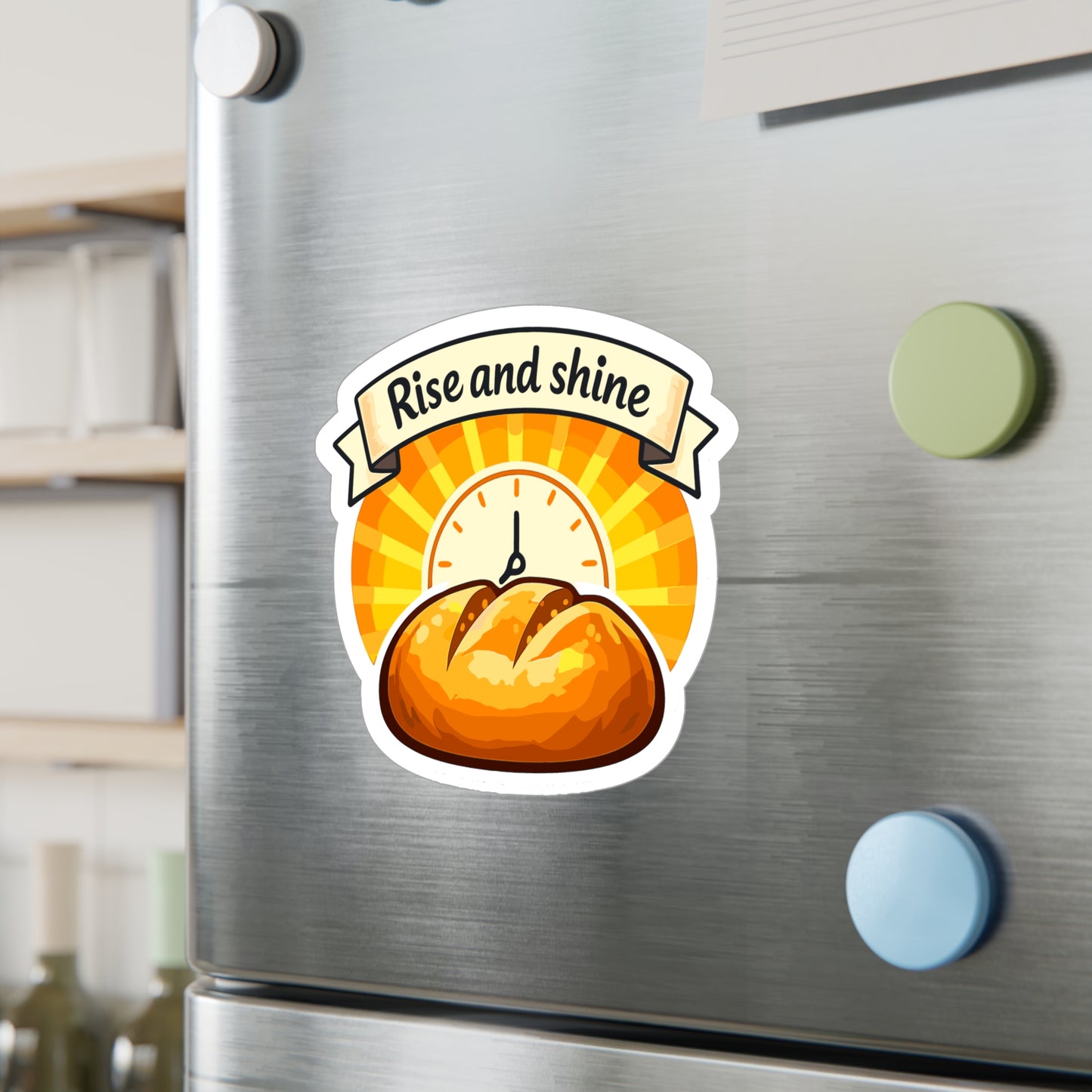 Baking Sticker Rise and Shine Sourdough Baker Decals Waterproof Vinyl for Laptop Water Bottle Funny Soggy Bread Design