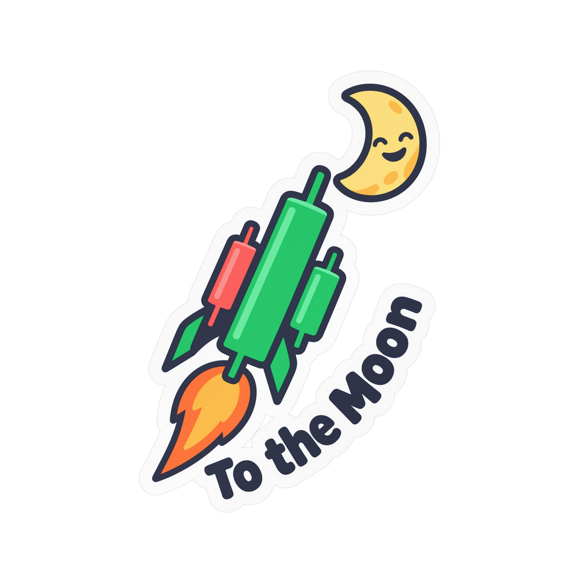 Day Trading Sticker – To the Moon Decals for Stock Market and Forex Traders, Laptop & Water Bottle