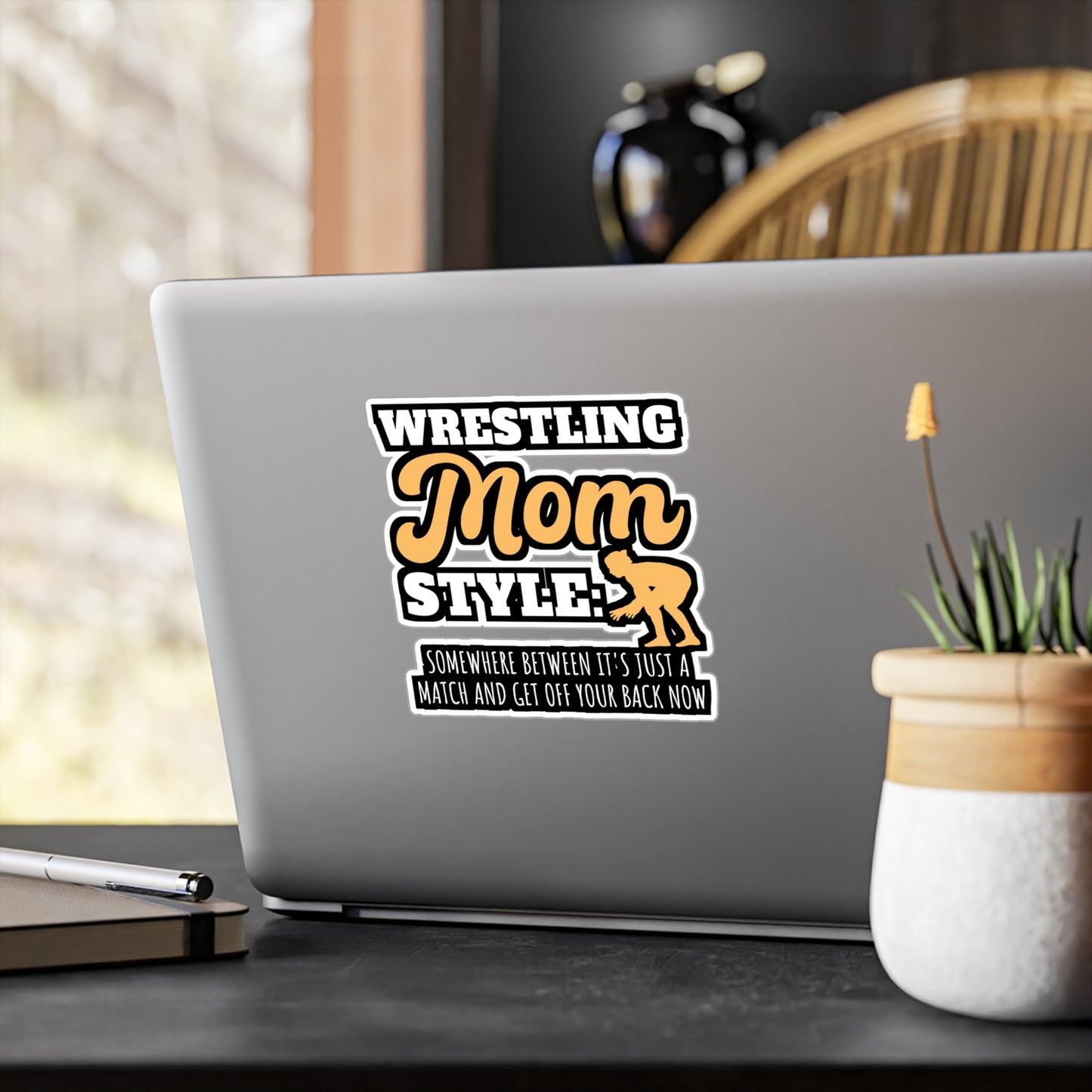 Wrestling Mom Style - Wrestle Sticker for Laptop Sticker. Water Bottle Sticker, Vinyl Wrestling Decal - Wrestle Gift