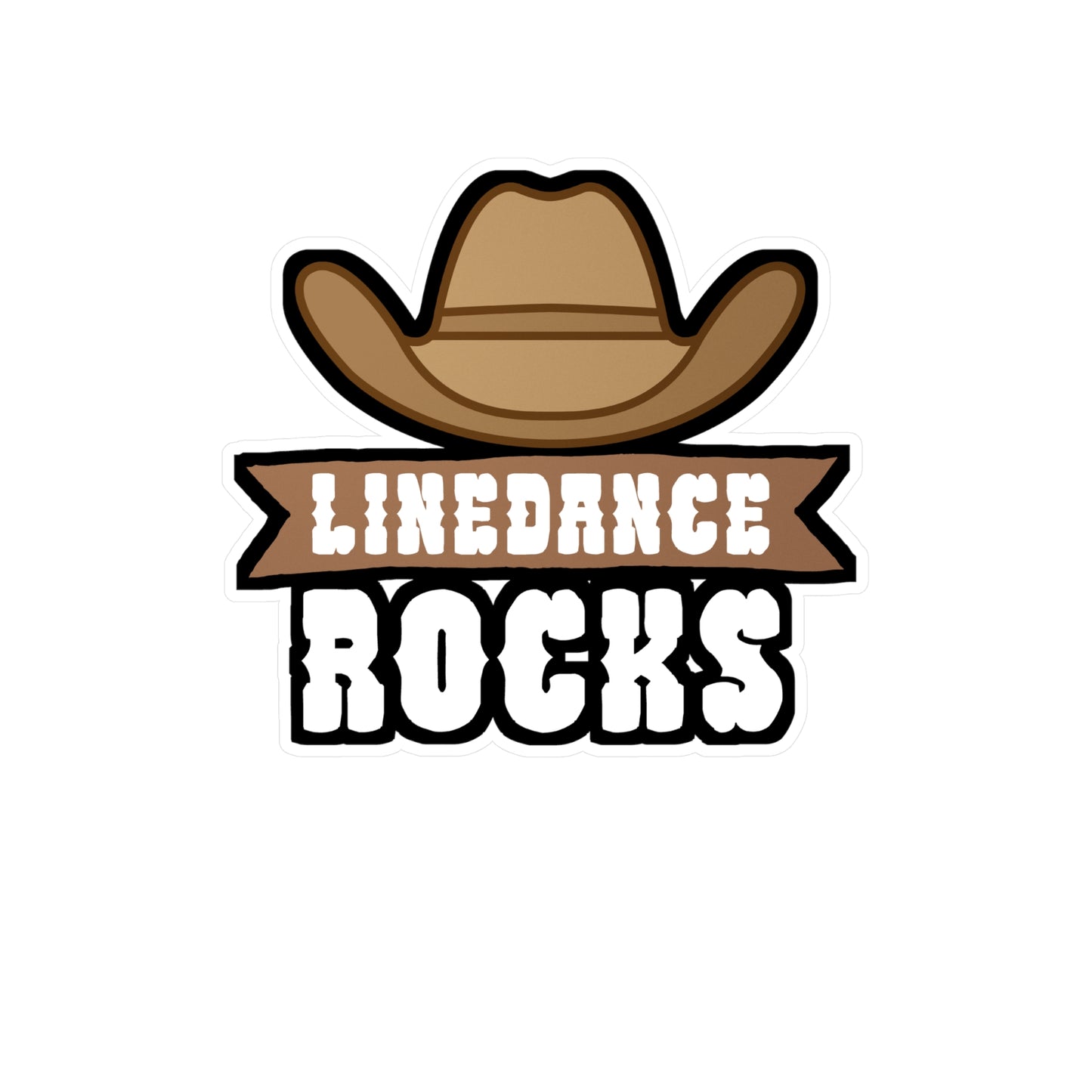 Linedance rocks - Cowboy hat Sticker for Wall, Laptop, Window, Truck, Car Cowboy hat Gift Vinyl Step Decal Sticker