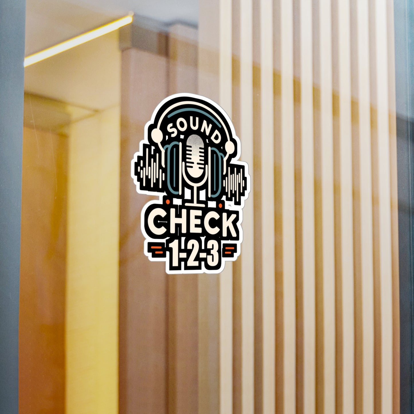 Sound check, 1-2-3 - Audio-engineer Sticker for Car Laptop Sticker. Water Bottle Sticker, Vinyl Monitor Decal - Audio-engineer Gift
