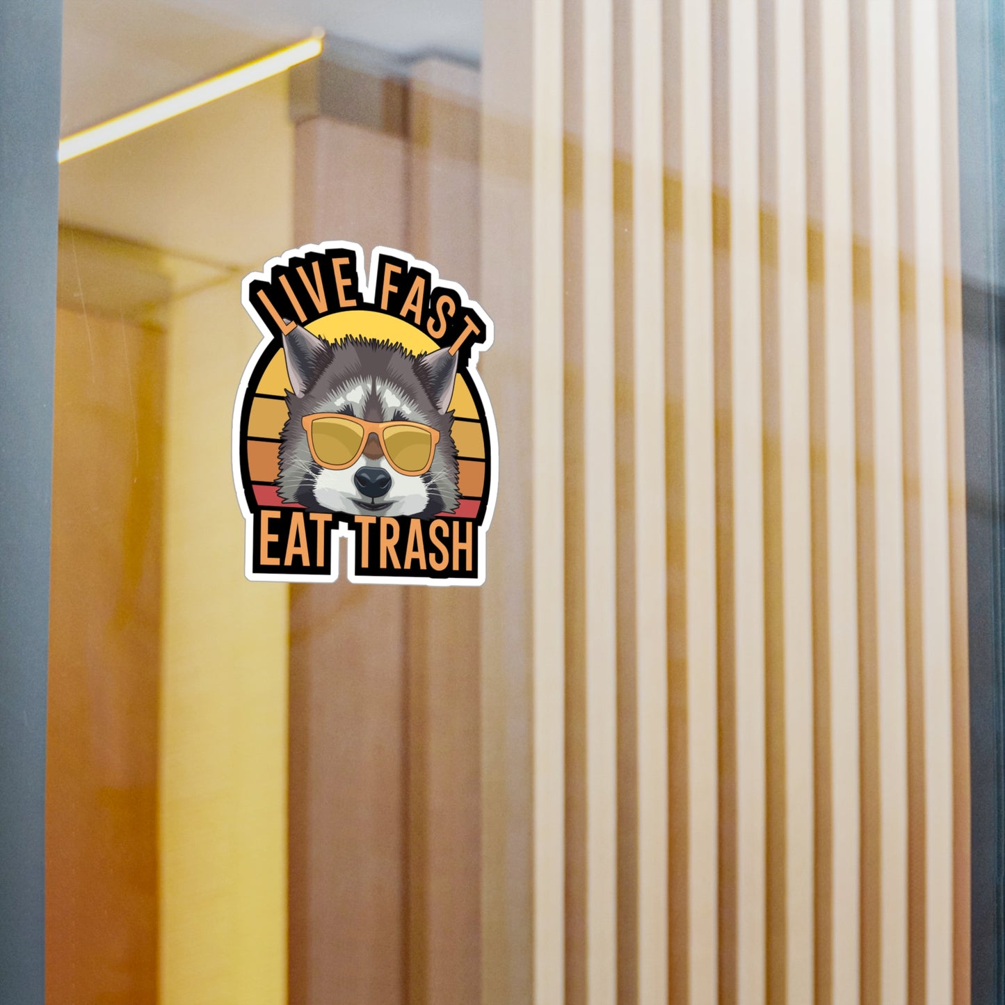 Live Fast Eat Trash - Camping Sticker for Truck, Wall, Laptop, Window, Car Camping Gift Vinyl Camping ground Decal Sticker