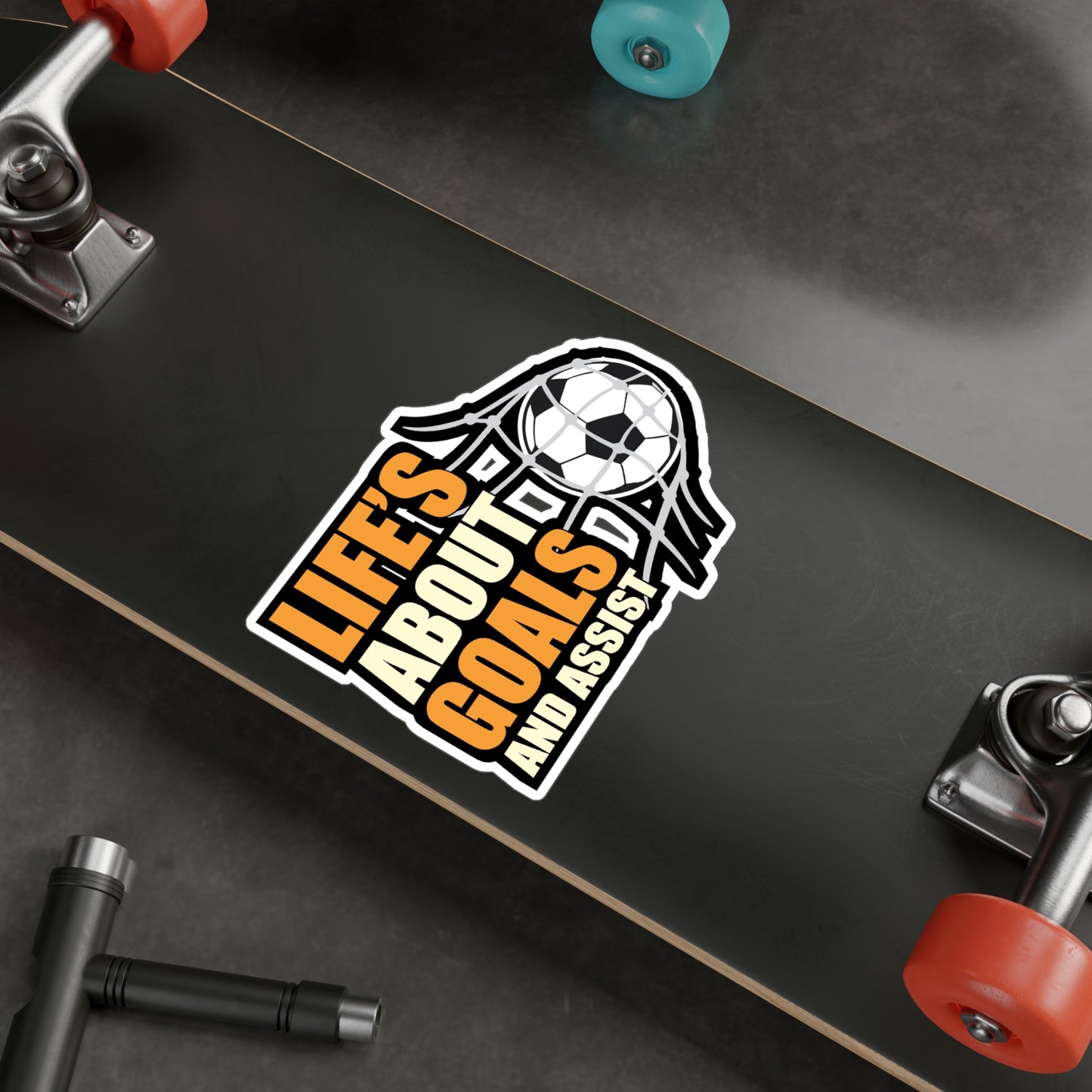 Lifes about goals and assist - Football Sticker for Car Window Laptop Sticker. Water Bottle Sticker, Vinyl  Decal,  Sticker - Football Gift