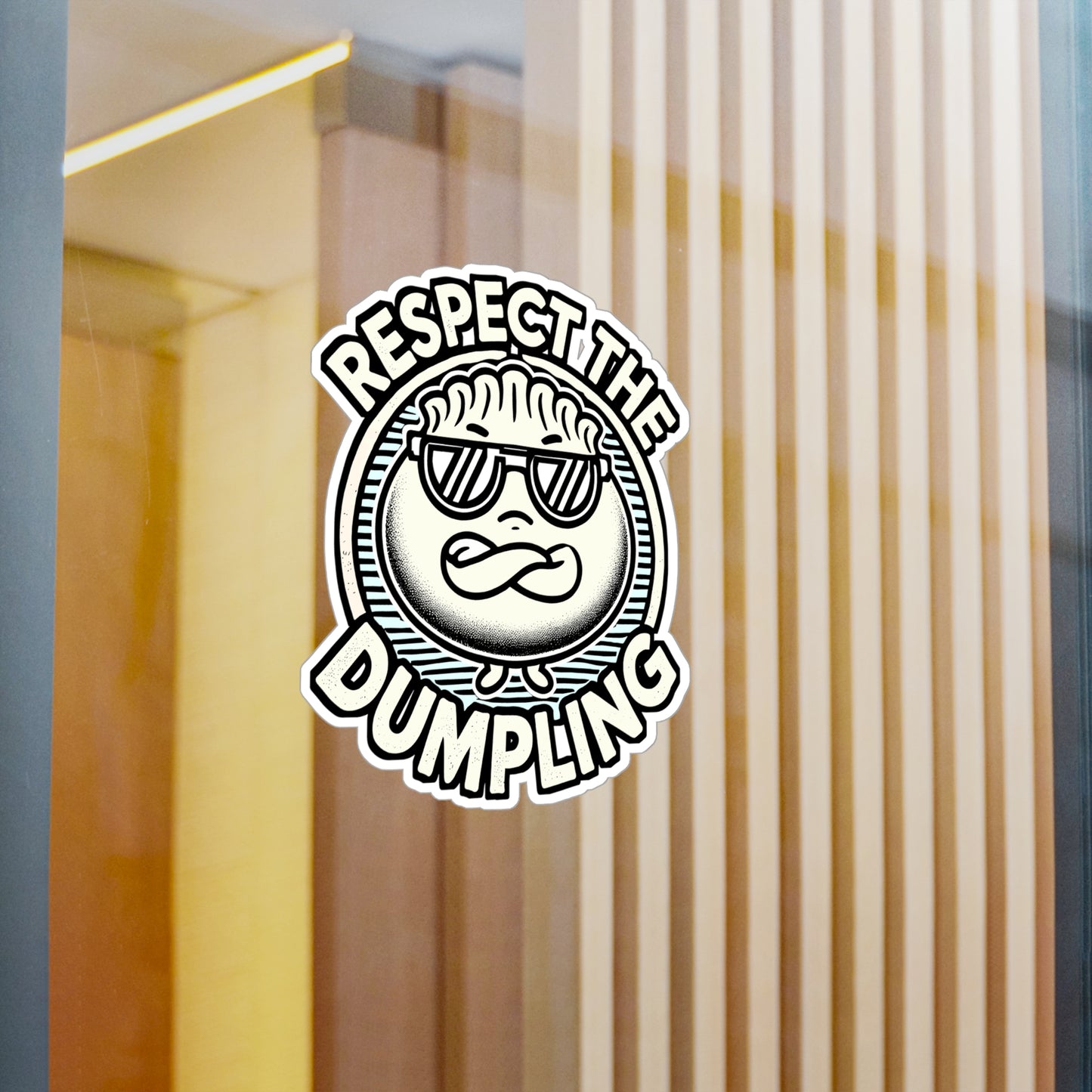 Respect The Dumpling – Vinyl Dumpling Sticker for Laptop or Water Bottle | Funny Gift for Dumpling Lovers