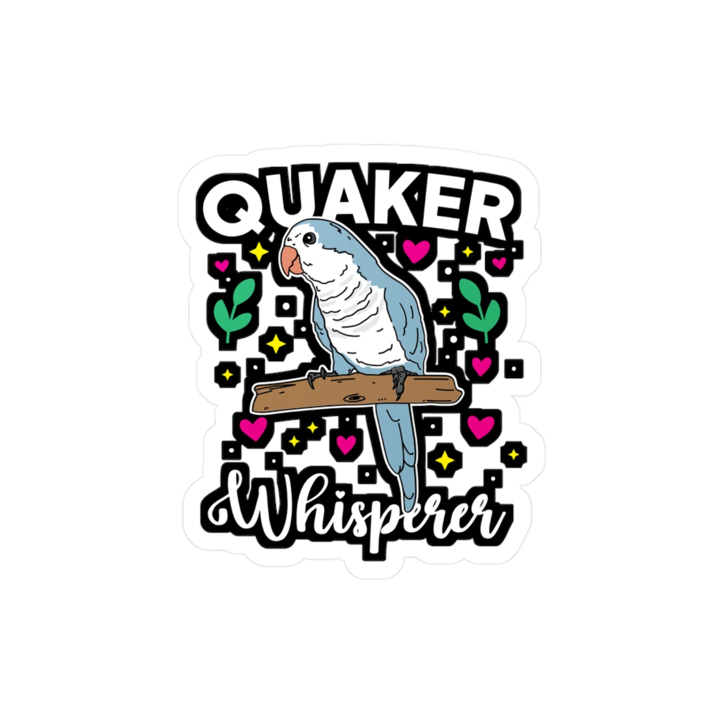 Quaker Whisperer - Parrots Sticker for Car Window Laptop Sticker. Water Bottle Sticker, Vinyl Quaker Decal, Exotic Sticker - Parrots Gift