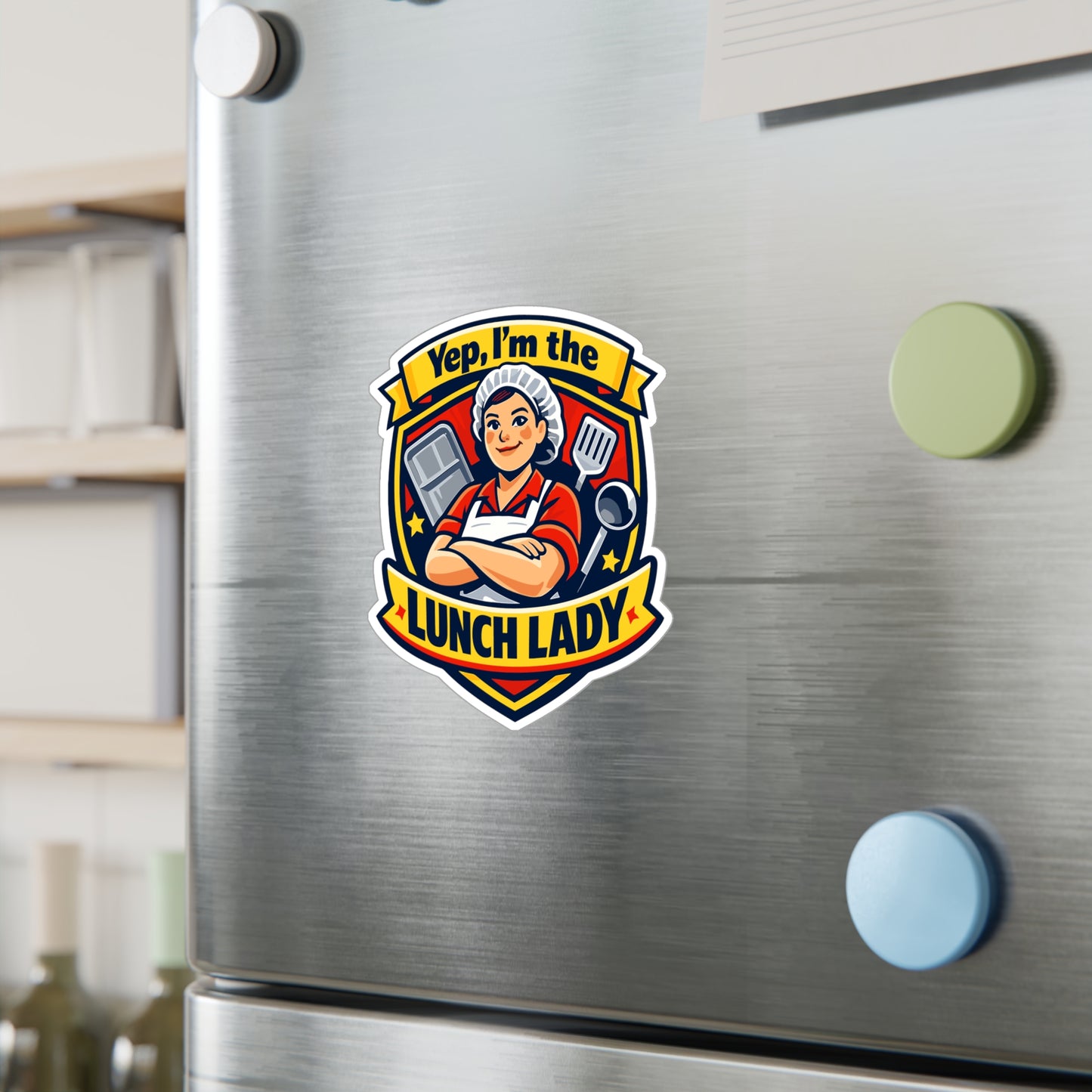 Lunch Lady Sticker Yep, I'm the Lunch Lady Funny School Canteen Vinyl Waterproof Decals for Laptop Water Bottle