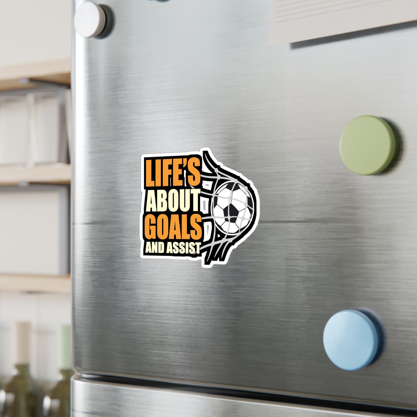 Lifes about goals and assist - Football Sticker for Car Window Laptop Sticker. Water Bottle Sticker, Vinyl  Decal,  Sticker - Football Gift