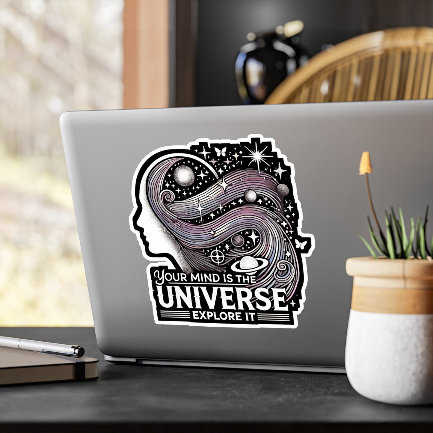 Your Mind is the Universe, Explore It - Universe Sticker for Laptop Sticker. Water Bottle Sticker, Vinyl Mind Decal - Universe Gift