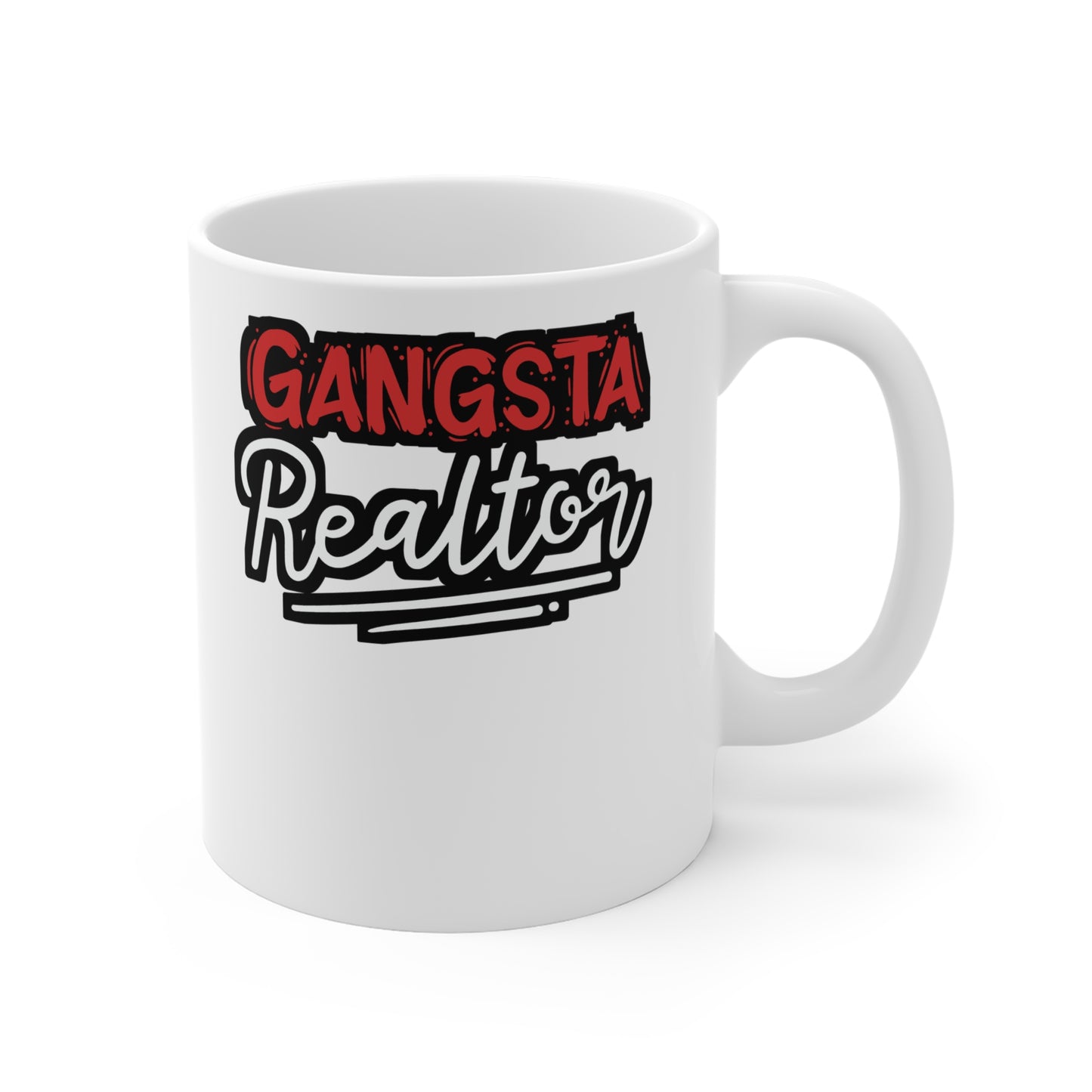 Gangsta Realtor - Realtor Mug for Coffee 11oz. Realtor Cup, White ceramic, Closure Mug, Real-estate Tea Cup - Realtor Gift