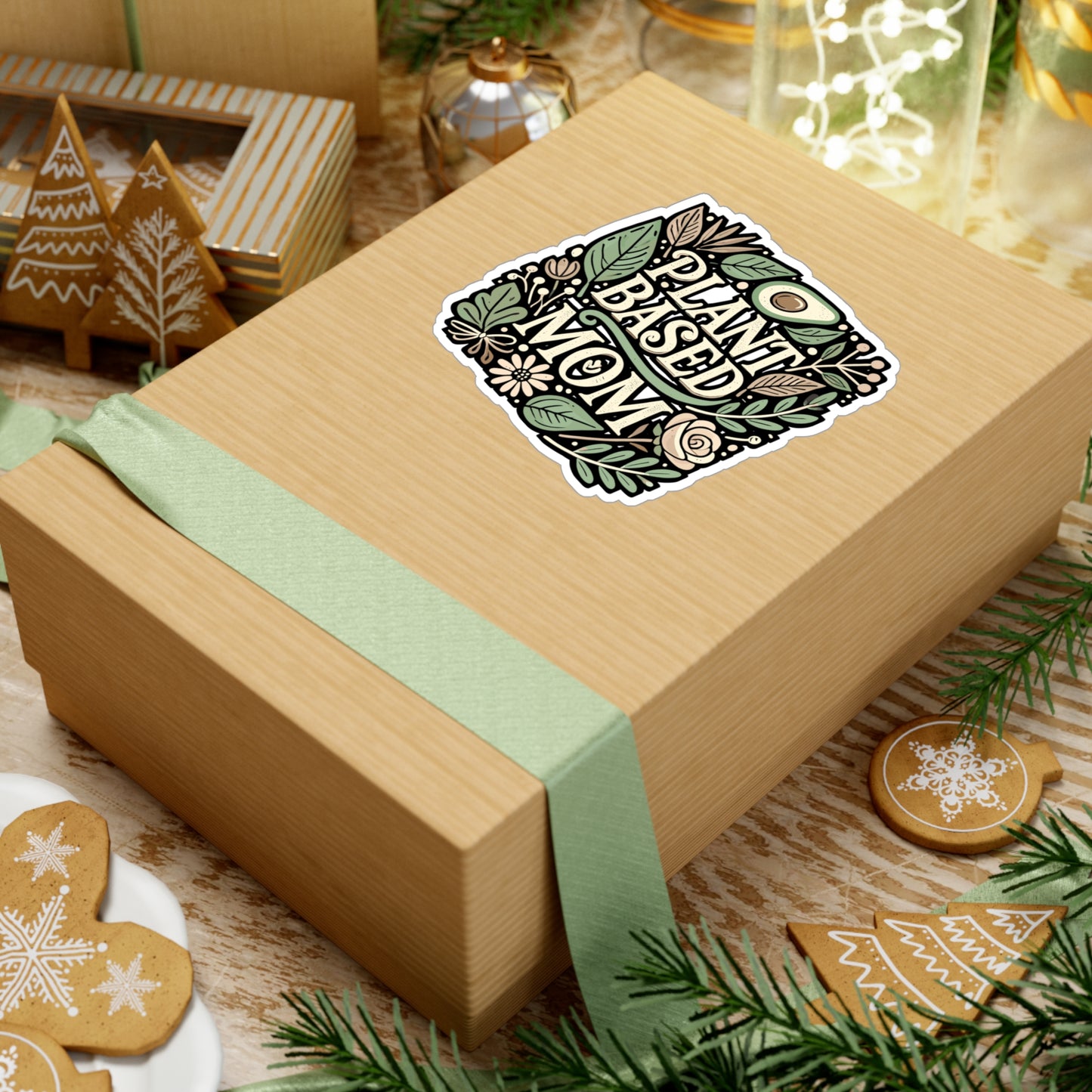 Plant Based Mom – Vegan Vinyl Sticker for Laptop or Water Bottle | Eco-Friendly Plant Lover Gift