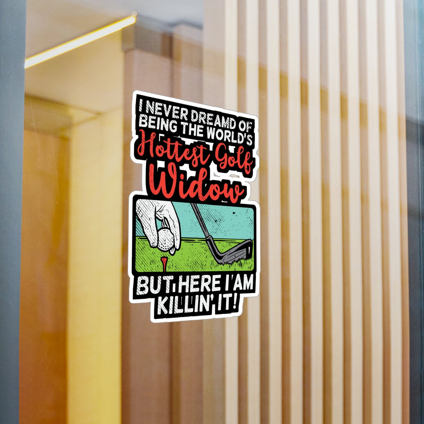 Hottest Golf Widow - Golf Sticker for Car Window Laptop Sticker. Water Bottle Sticker, Vinyl Golfer Decal, Wife Sticker - Golf Gift