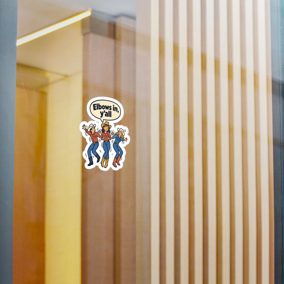Line Dance Sticker - Elbows in, y’all - Western Country Life Design for Dancers, Laptop and Water Bottle Decals