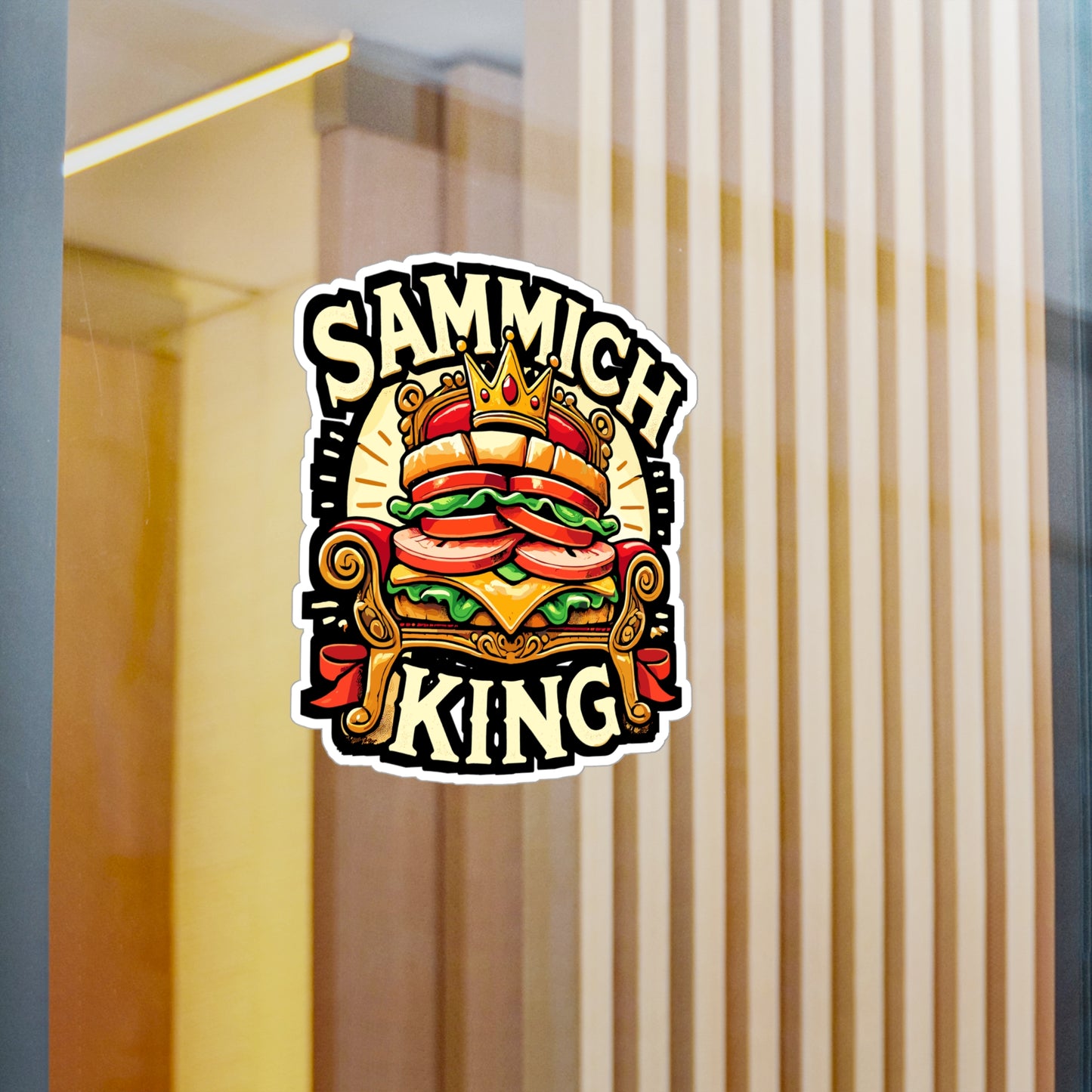 Sammich King - Sammich king Sticker for Laptop Sticker. Water Bottle Sticker, Vinyl Sandwich Decal - Sammich king Gift