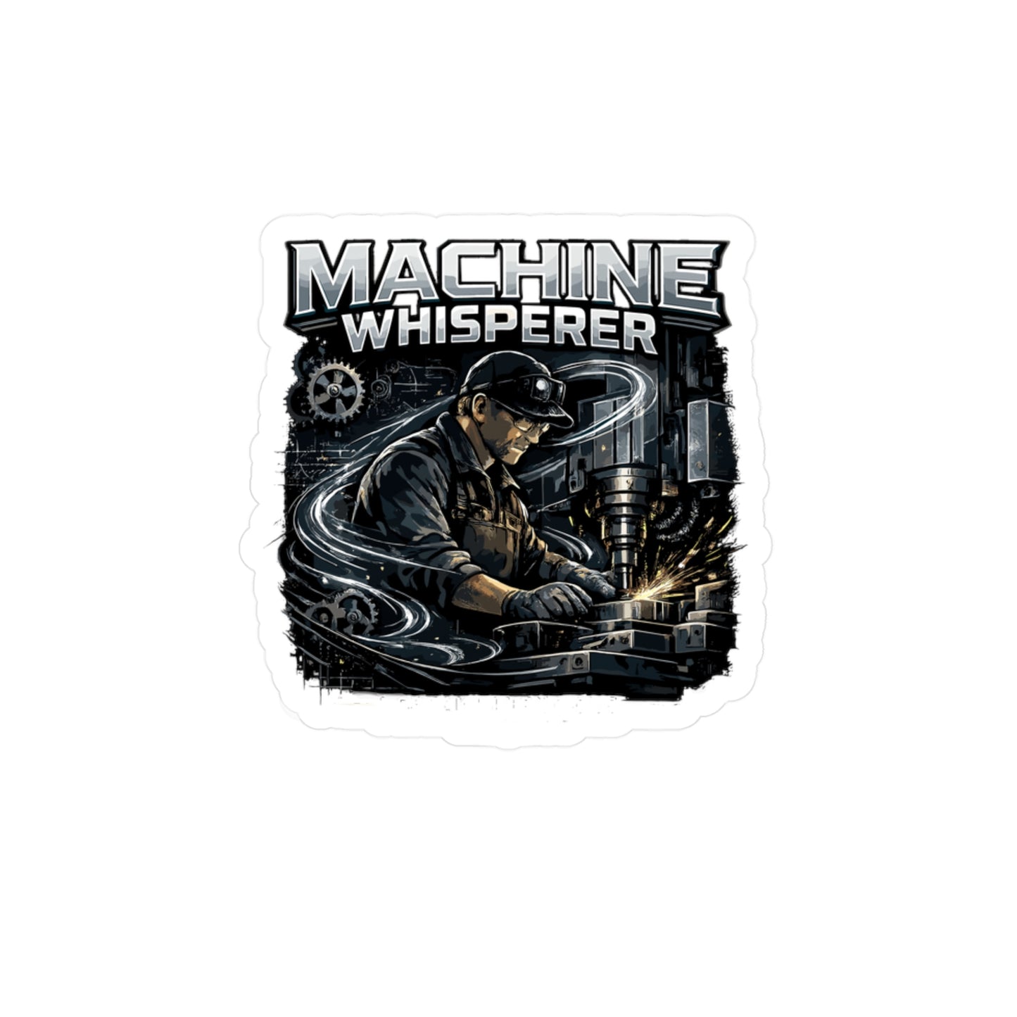 Machinist Sticker Machine Whisperer CNC Machining Numerically Inspired Vinyl Waterproof decals for Laptop Water Bottle