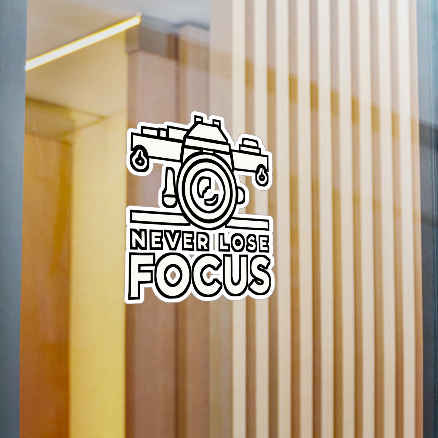 Never Lose Focus – Photography Sticker for Laptop or Water Bottle | Vinyl Shooting Decal, Photography Gift for Enthusiasts
