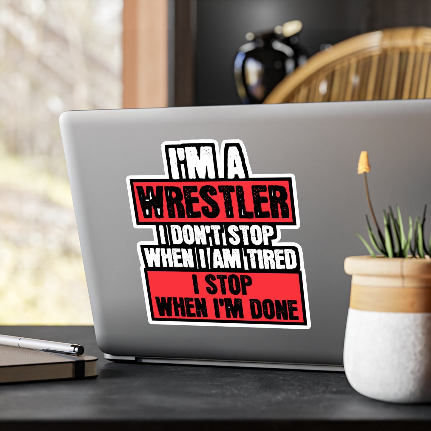 I'm A Wrestler - Wrestle Sticker for Car Window Laptop Sticker. Water Bottle Sticker, Vinyl Wrestling Decal, Offense Sticker - Wrestle Gift