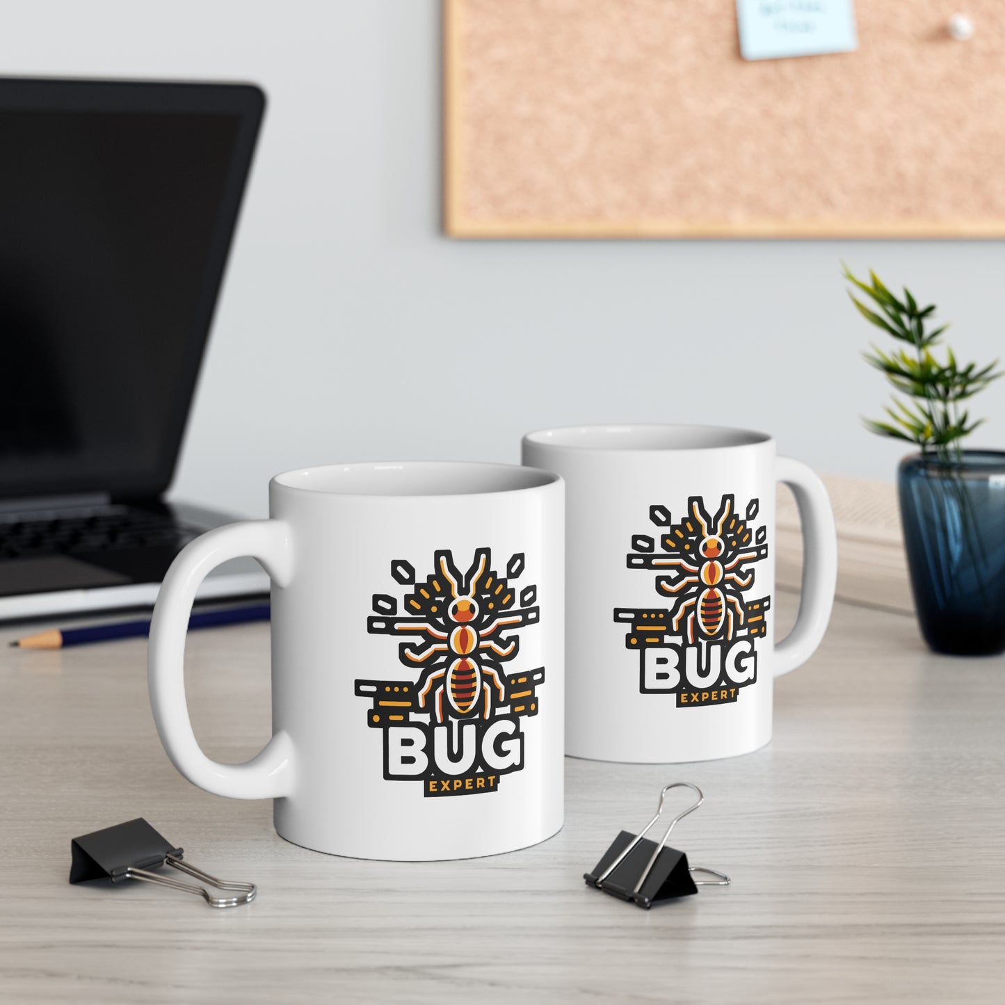 Bux Expert - Entomology Mug for Coffee 11oz. Entomology Cup, White ceramic, Pin Mug, Entomologist Tea Cup - Entomology Gift