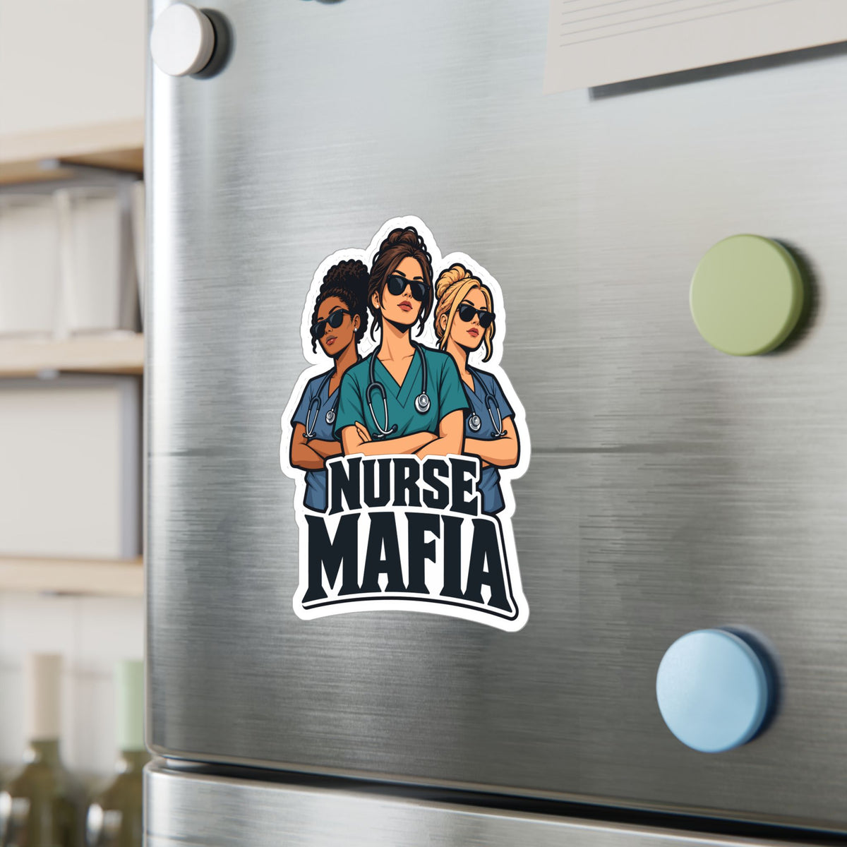 Nurse Sticker, Nurse Mafia Vinyl Decals for Laptop and Water Bottle, Waterproof Gift for Nursing Student Graduation