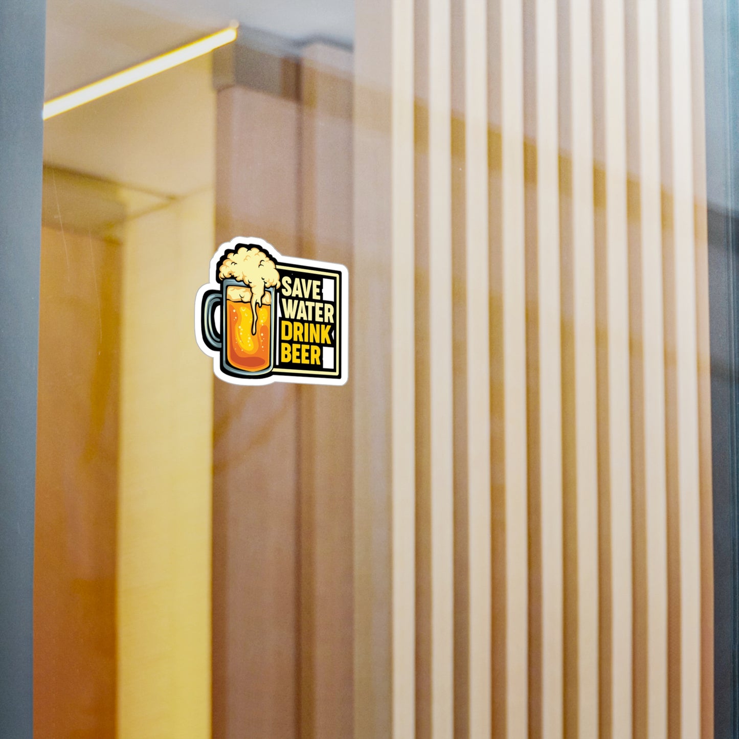 Save Water Drink Beer - Beer Sticker for Car Window Laptop Sticker. Water Bottle Sticker, Vinyl Alcohol Decal, Drinking Sticker - Beer Gift