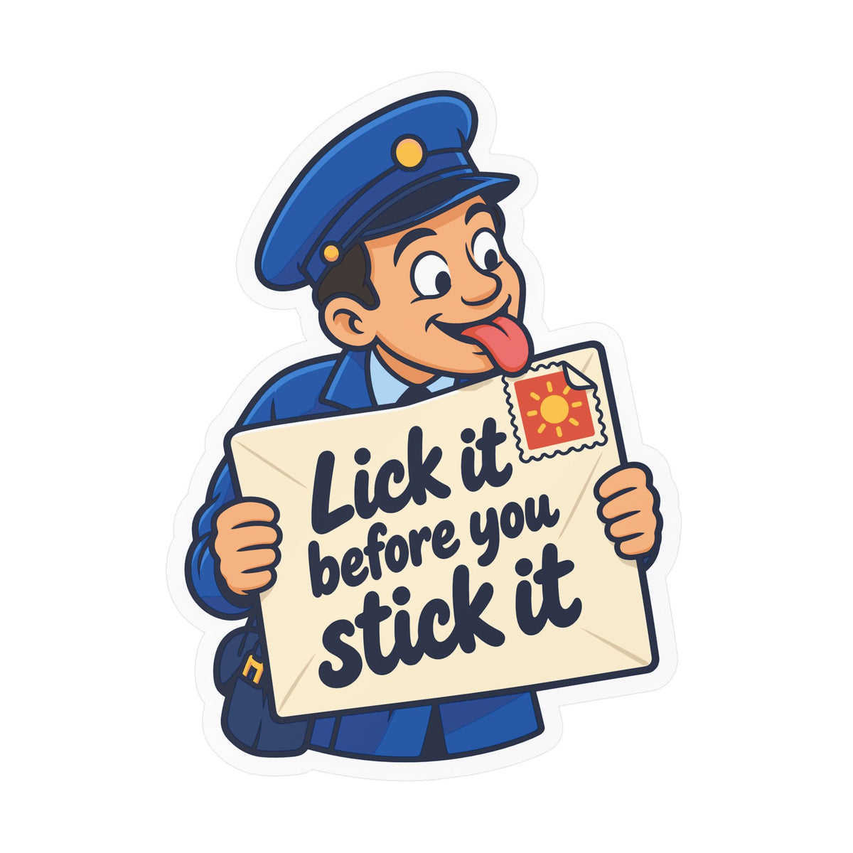 Postal Worker Sticker “Lick It Before You Stick It” – Waterproof Vinyl Decals for Mailbox, Laptop