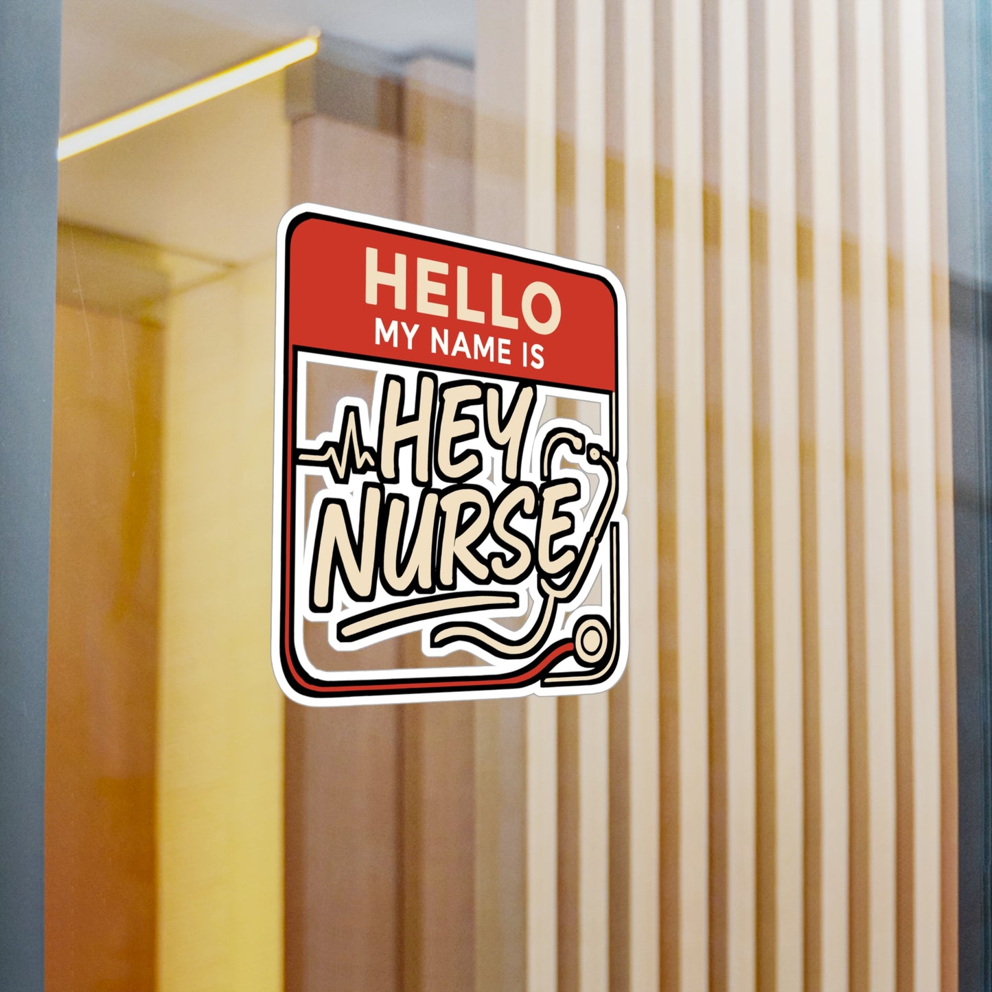 Hello My Name Is Hey Nurse – Nurse Sticker for Laptop or Water Bottle | Vinyl Night Shift Decal | Appreciation Gift
