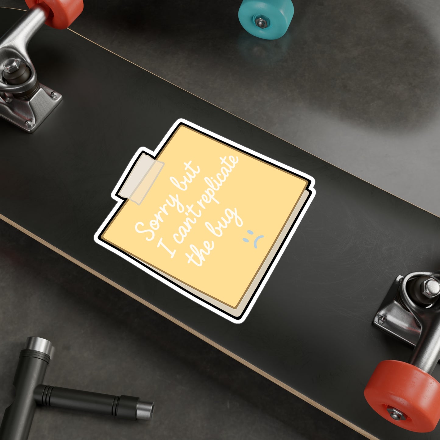 Programming Sticker "Sorry But I Can't Replicate The Bug" – Funny Debugging Decals for Coders, Developers, Laptop or Water Bottle, Waterproof Vinyl